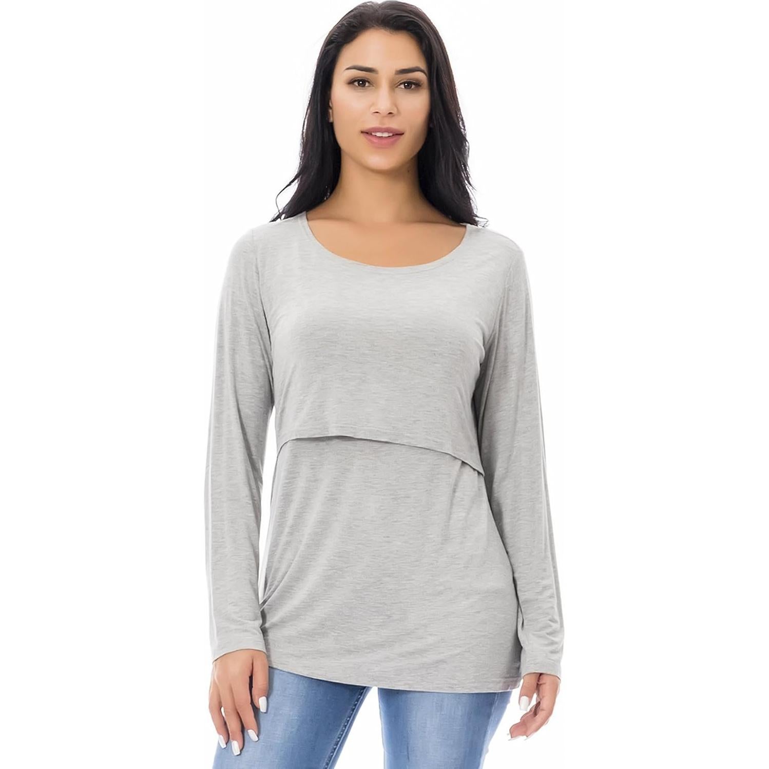 Camisetas de Lactancia Manga Larga Smallshow 3-Pack Mujeres