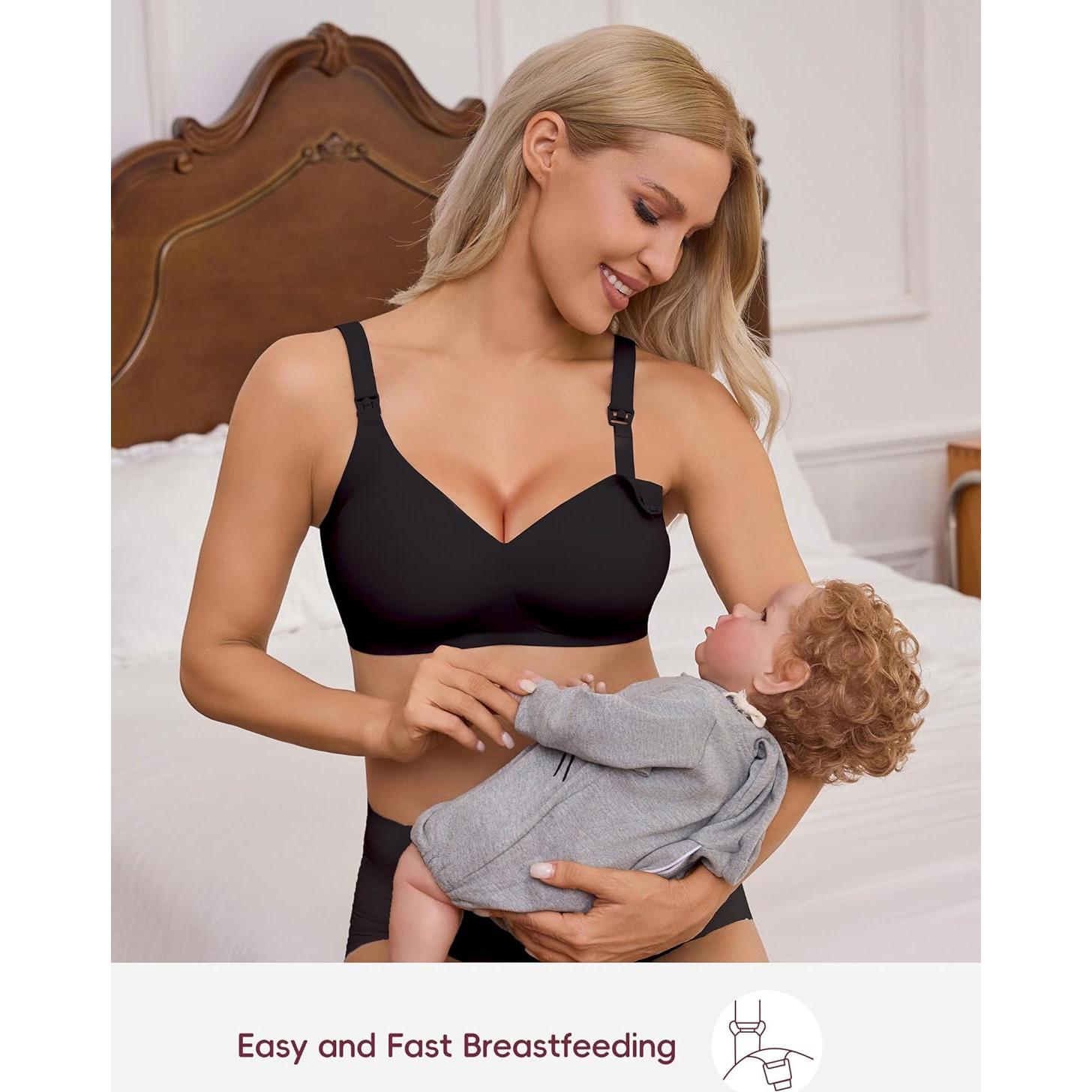 Sostén de Lactancia BRATUC Sin Costuras Negro Mediano