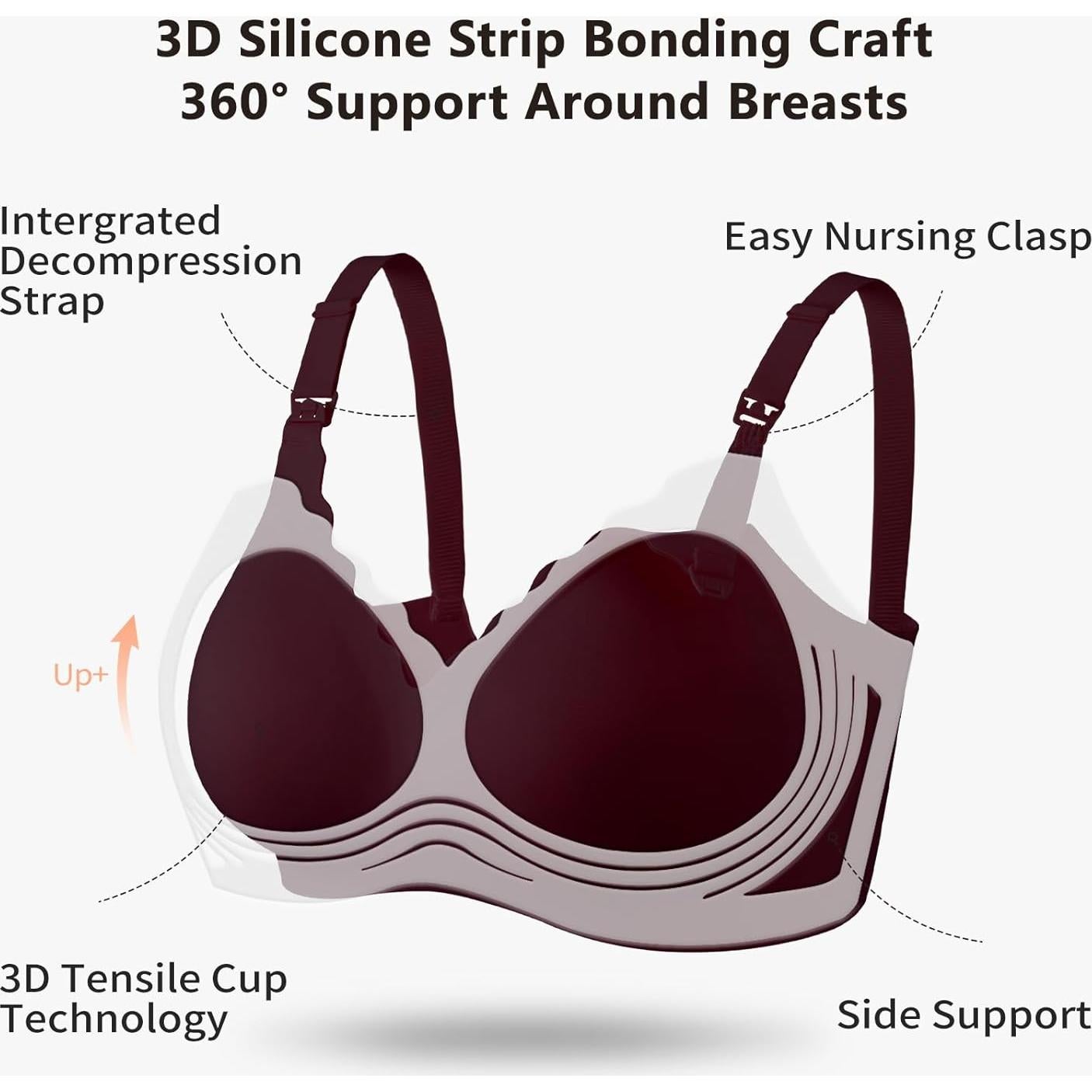 Pack de 3 Sujetadores de Lactancia Sin Costuras Maternidad