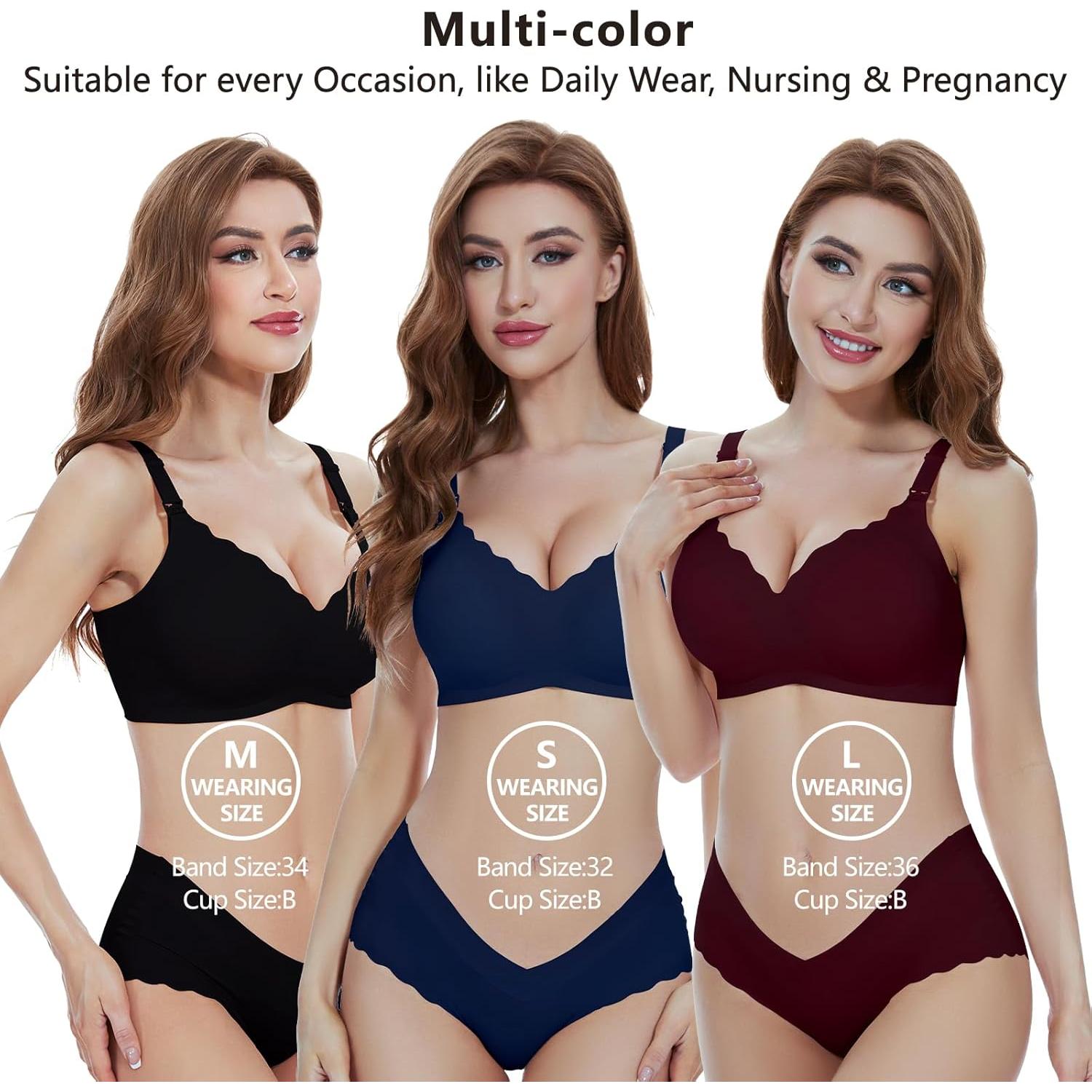 Pack de 3 Sujetadores de Lactancia Sin Costuras Maternidad