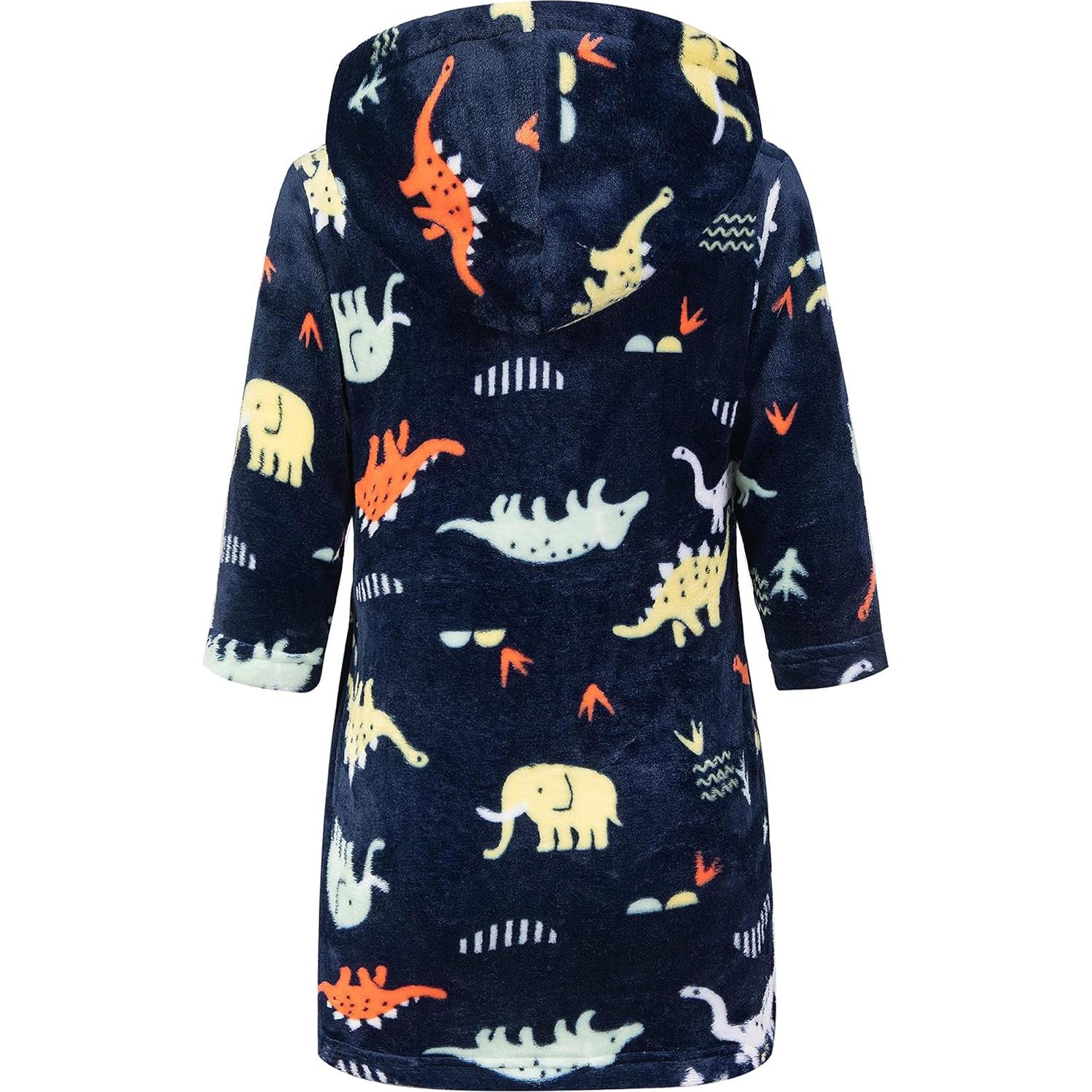 Bata de felpa con capucha para niños CROOUTN 2-3T Dinosaurio