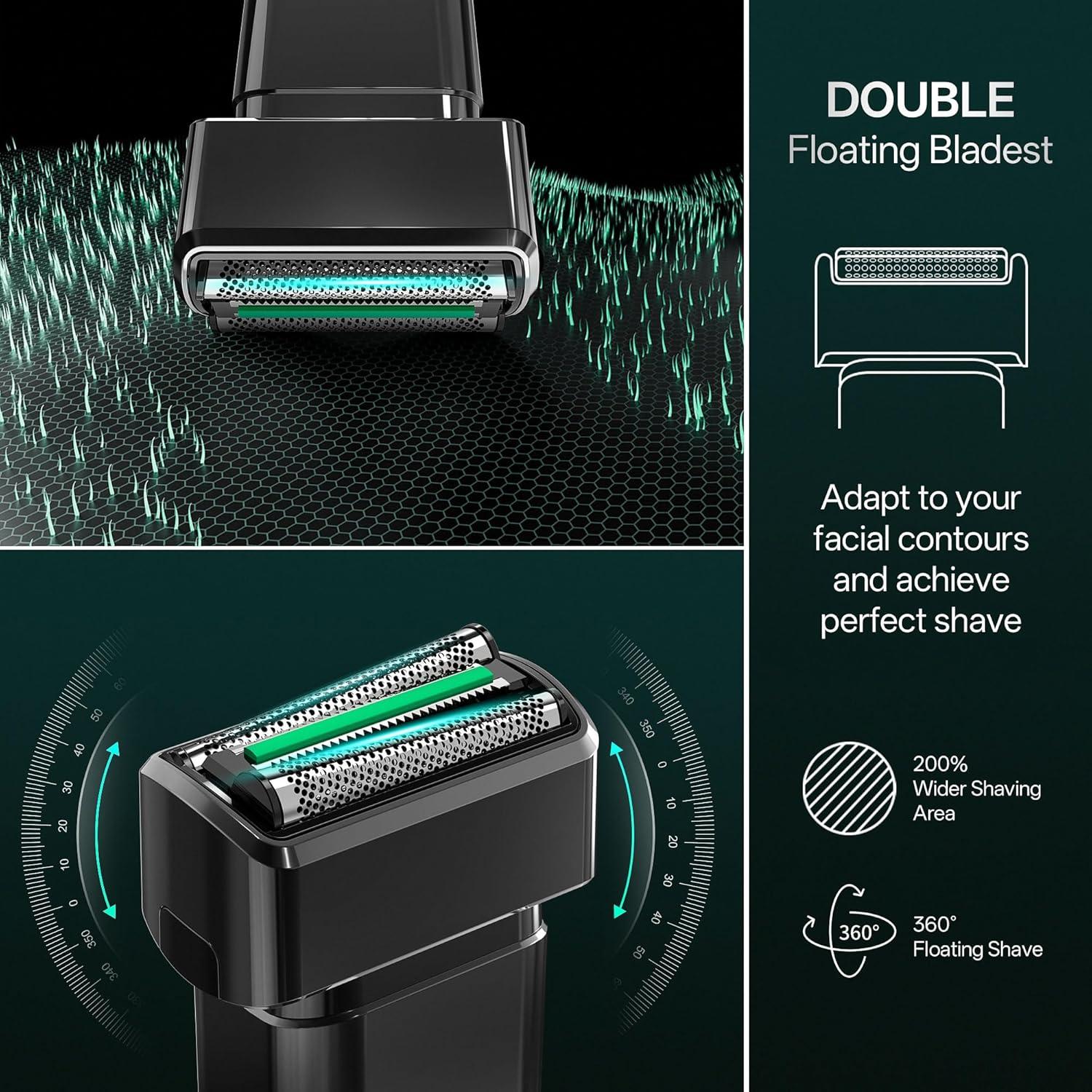 Afeitadora eléctrica Zruim BR-231, 2 velocidades, IPX7