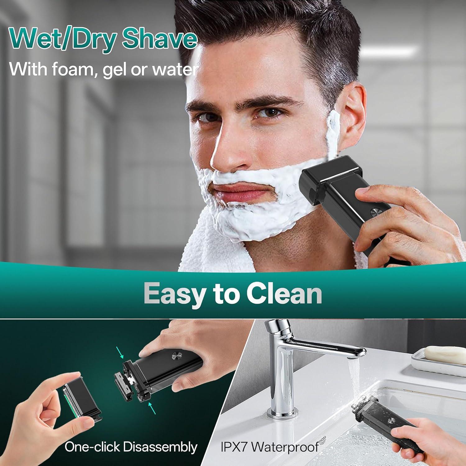 Afeitadora eléctrica Zruim BR-231, 2 velocidades, IPX7