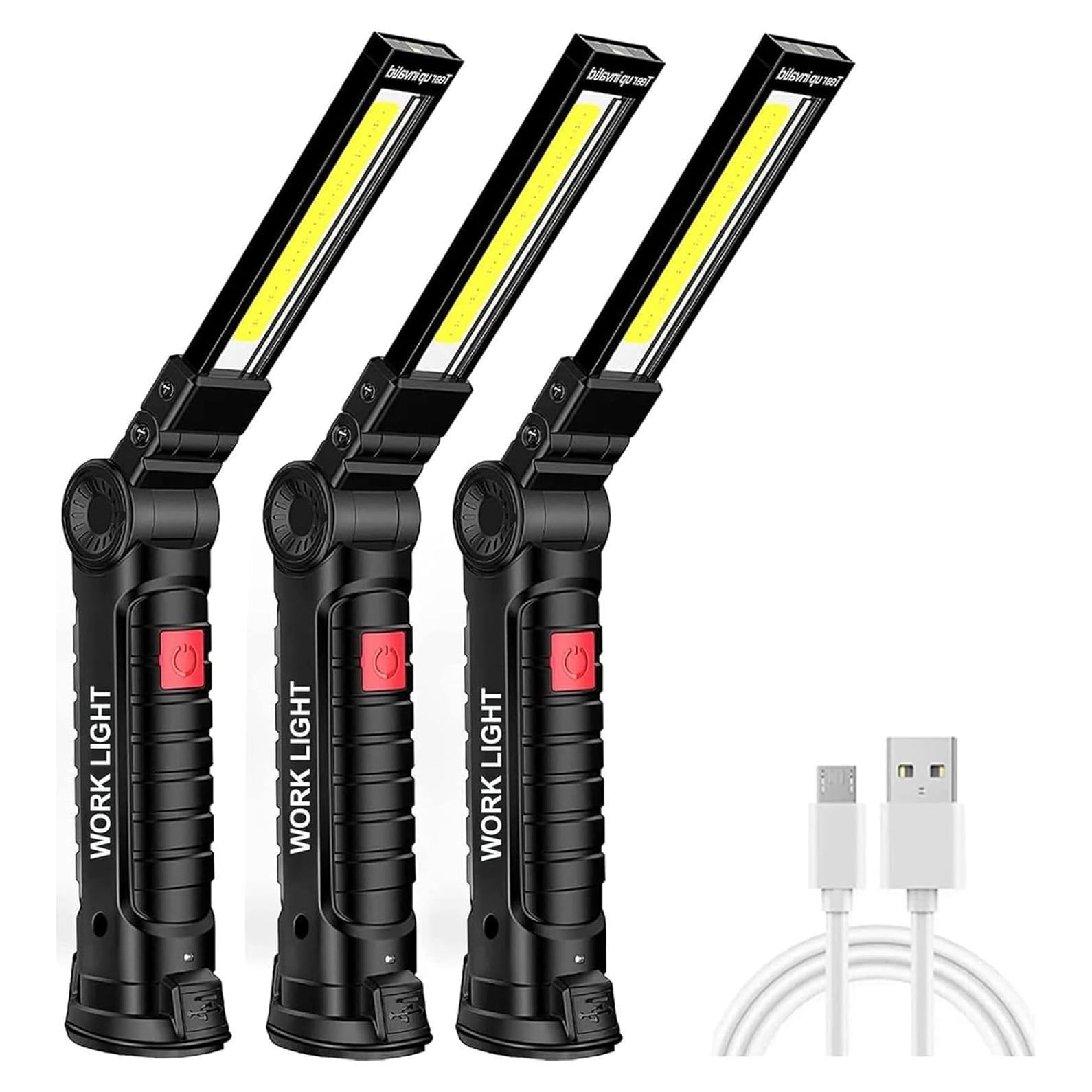 Luz de Trabajo LED Recargable UNUSROOM 3PCS 1200 Lúmenes