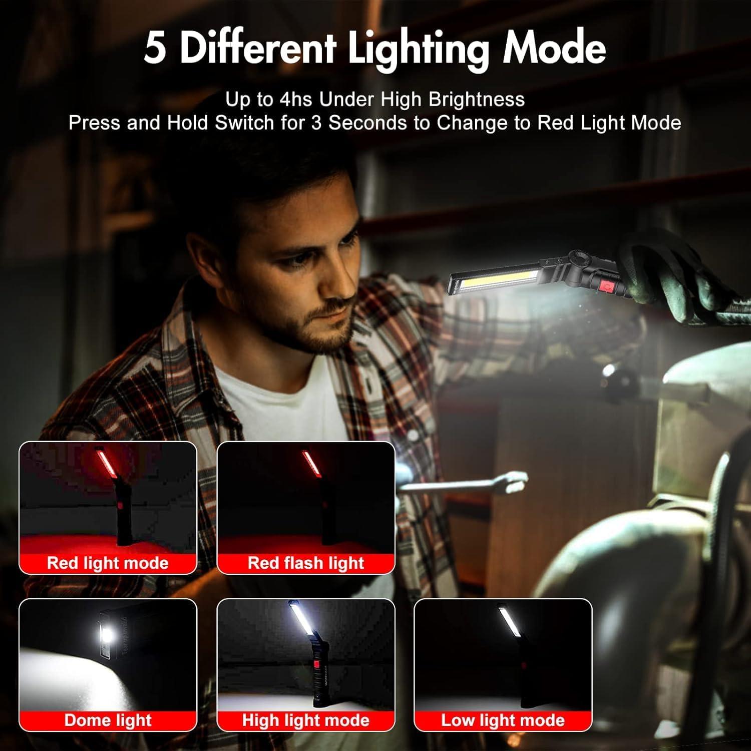 Luz de Trabajo LED Recargable UNUSROOM 3PCS 1200 Lúmenes