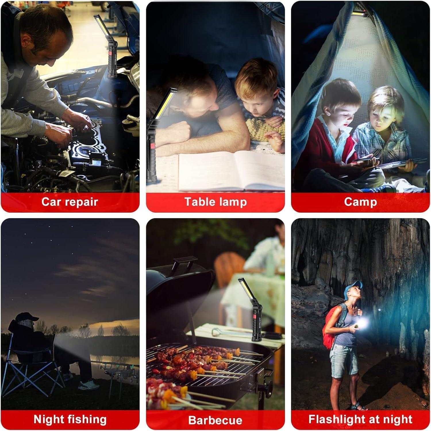 Luz de Trabajo LED Recargable UNUSROOM 3PCS 1200 Lúmenes