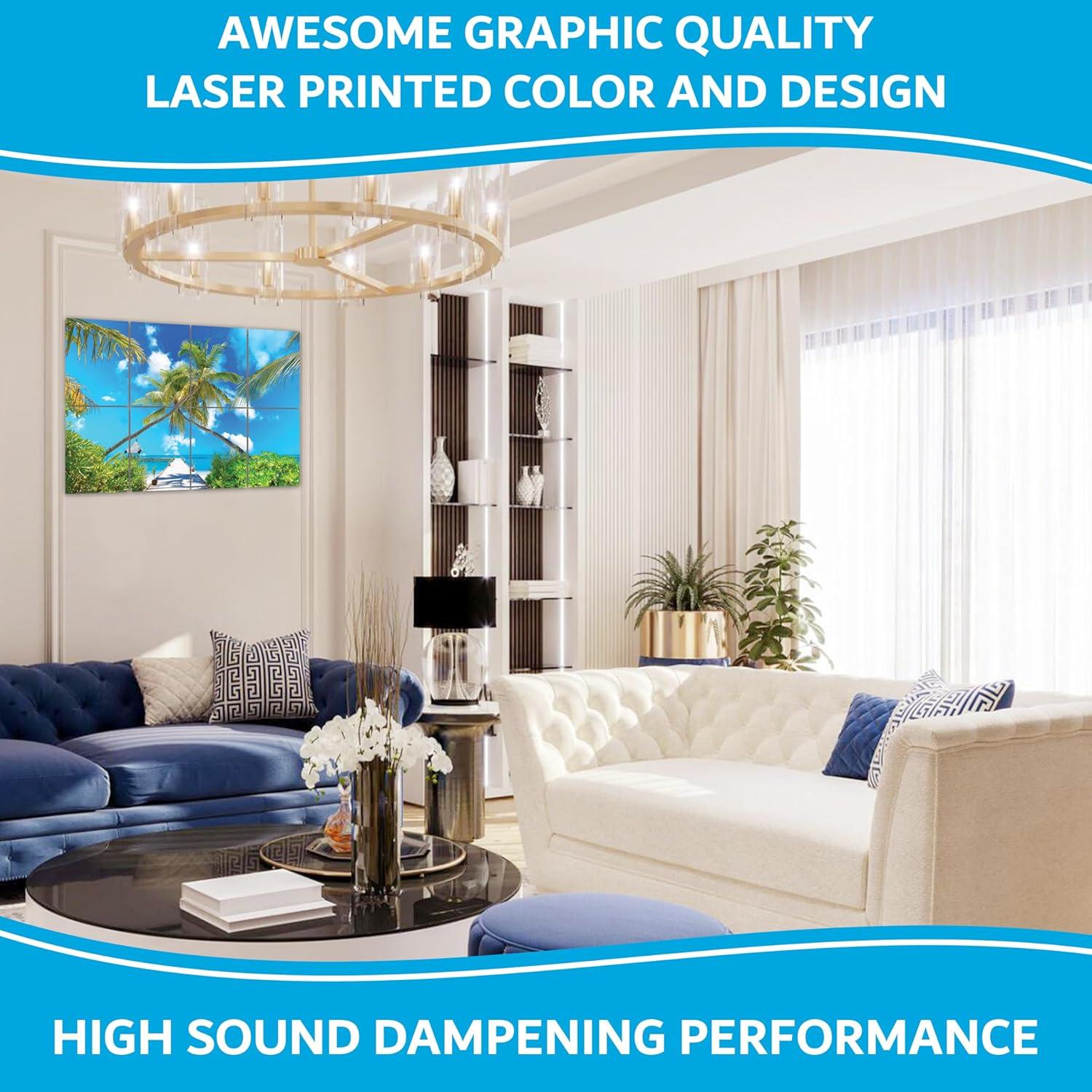 Paneles Acústicos Decorativos ArtPeazy 48x32 cm Playa Tropical