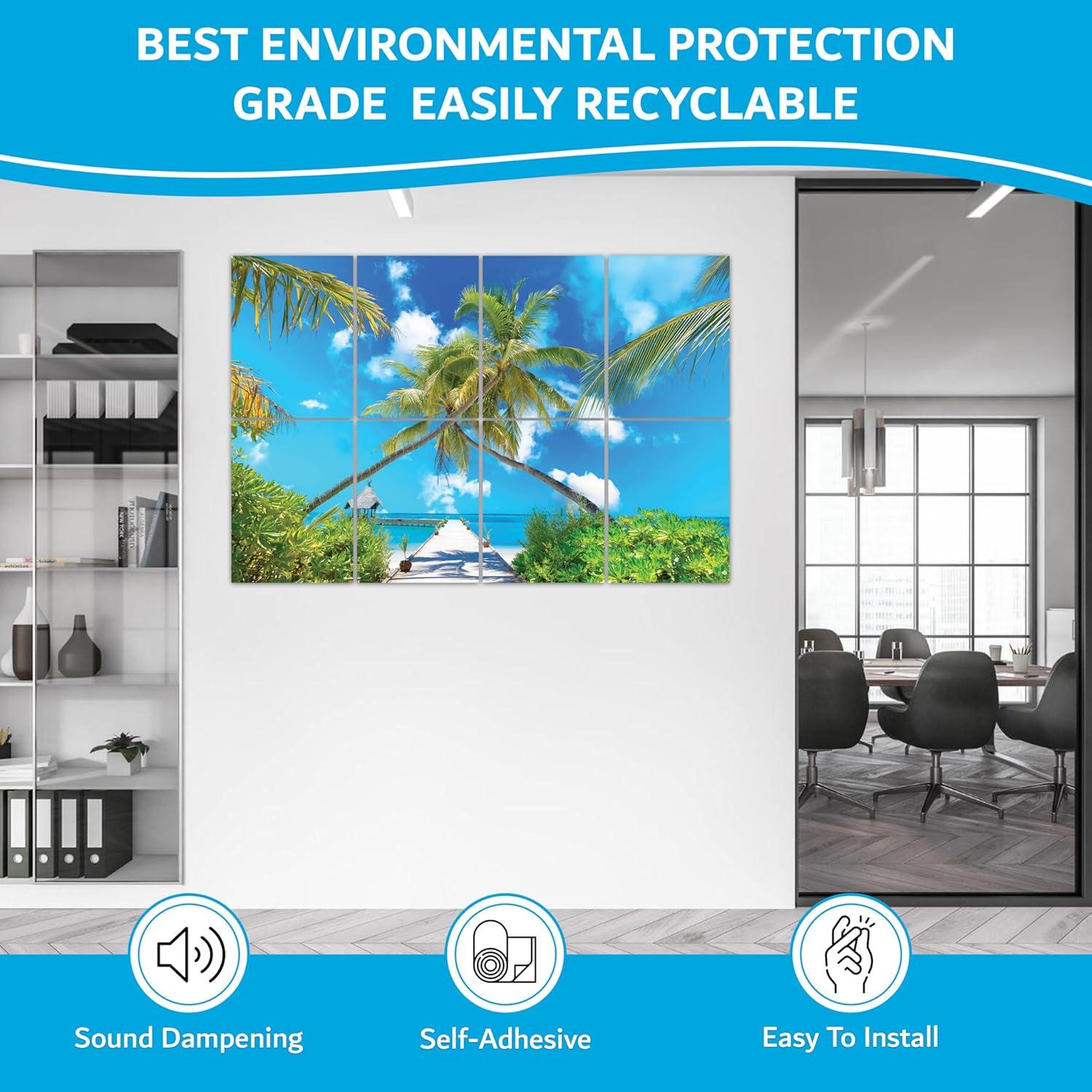 Paneles Acústicos Decorativos ArtPeazy 48x32 cm Playa Tropical
