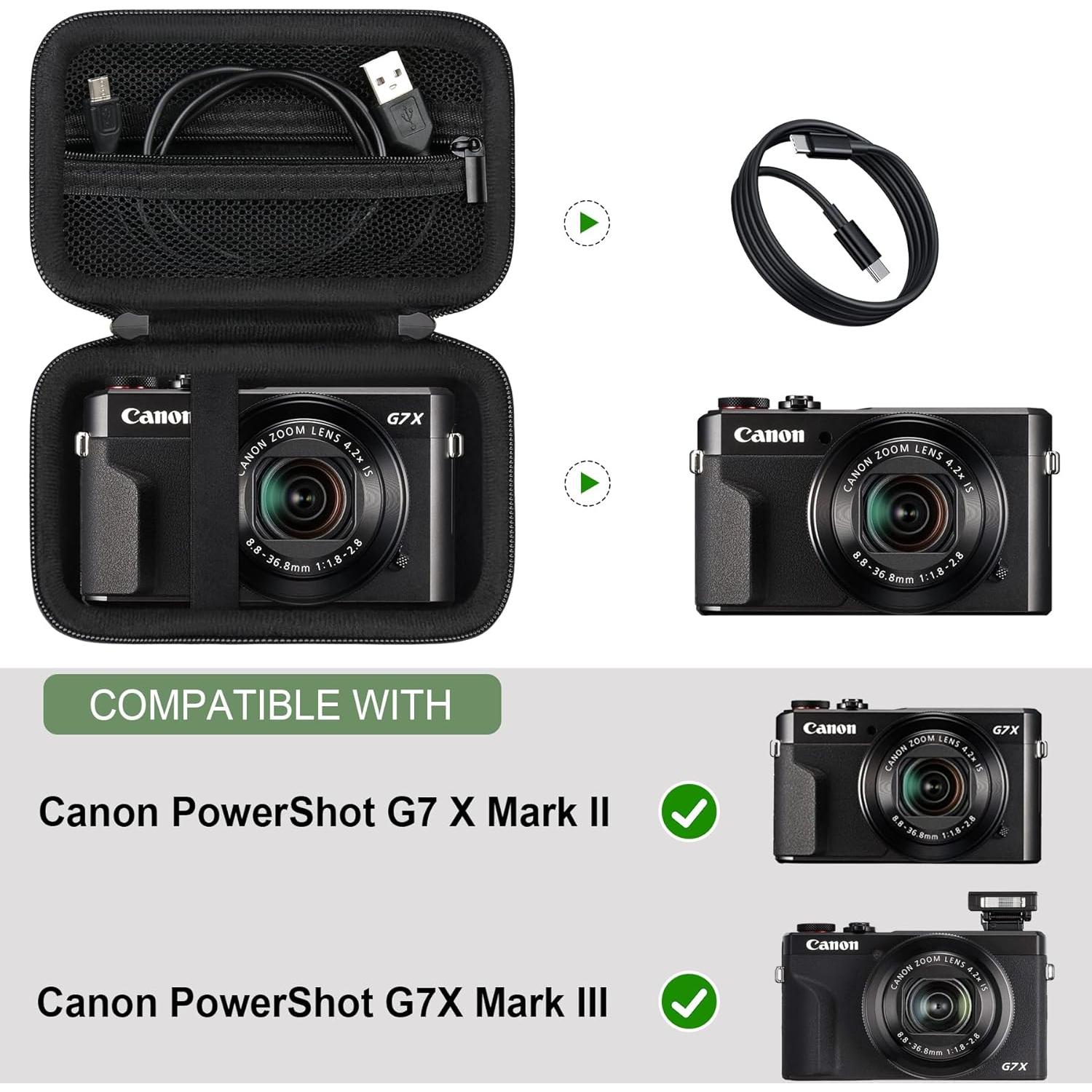 Funda de transporte Supmay para Canon G7 X Mark III / II, negra