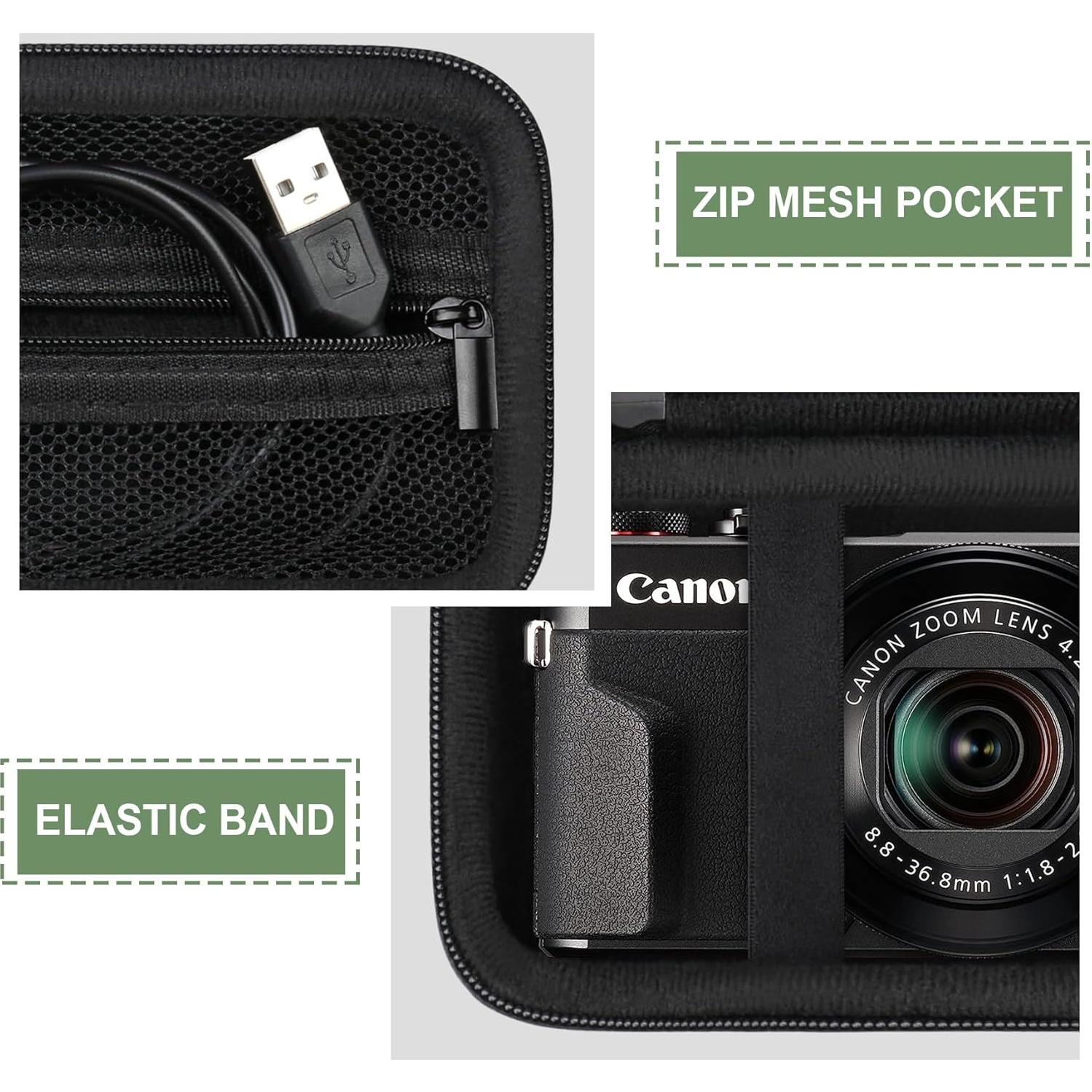 Funda de transporte Supmay para Canon G7 X Mark III / II, negra