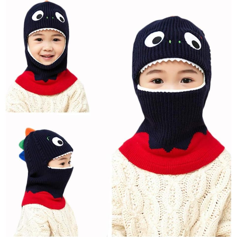 Gorro de Invierno Dinosaurio para Niños con Bufanda y Orejeras