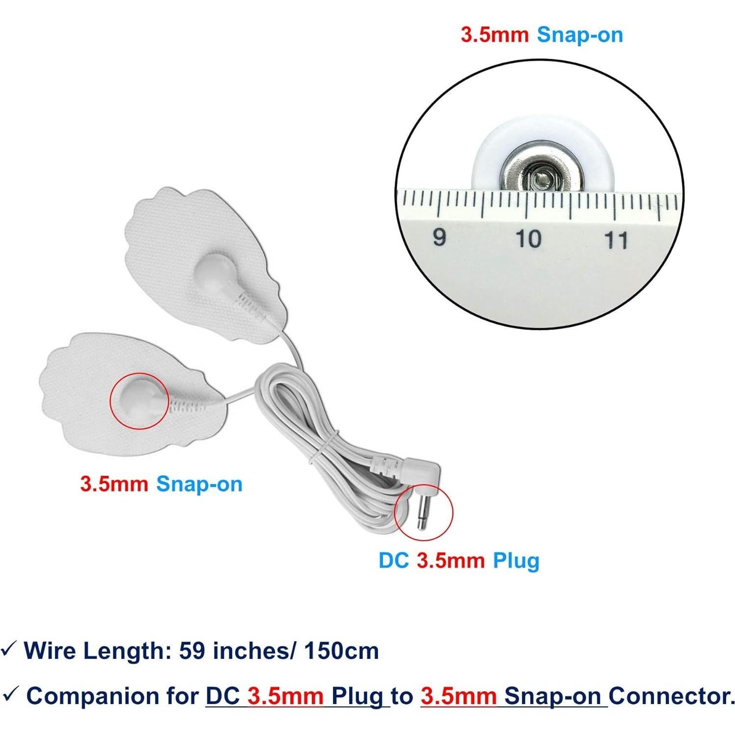Cables de Electrodos TENS 3.5mm ASTec - Paquete de 2