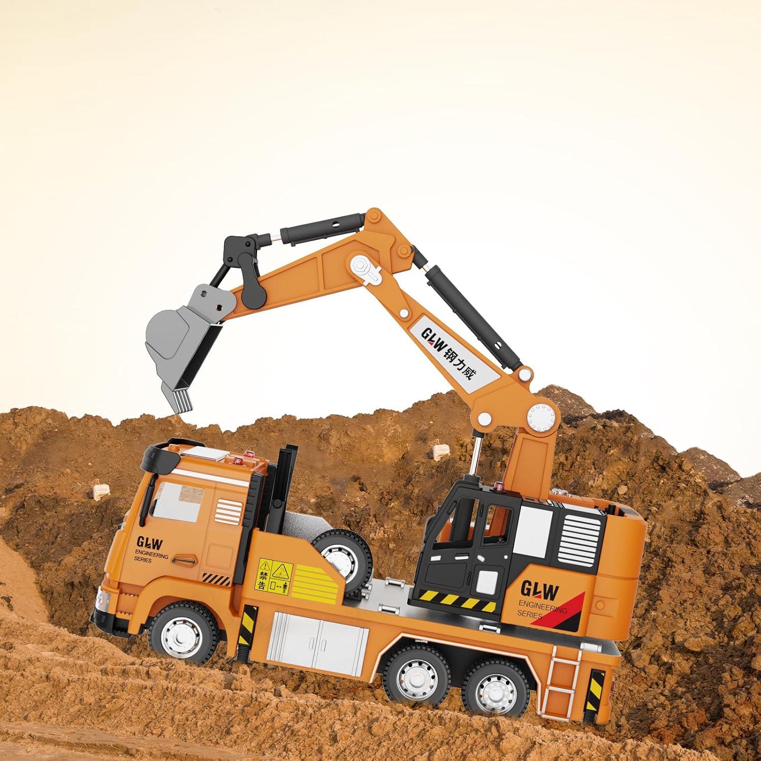 Excavadora Grande GLW 1:40 con Luces y Sonidos - Juguete Educativo