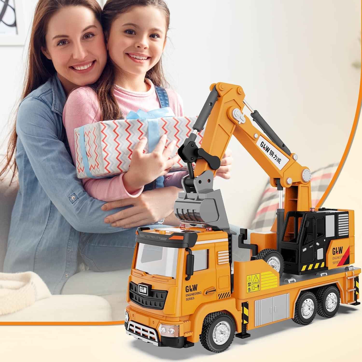 Excavadora Grande GLW 1:40 con Luces y Sonidos - Juguete Educativo