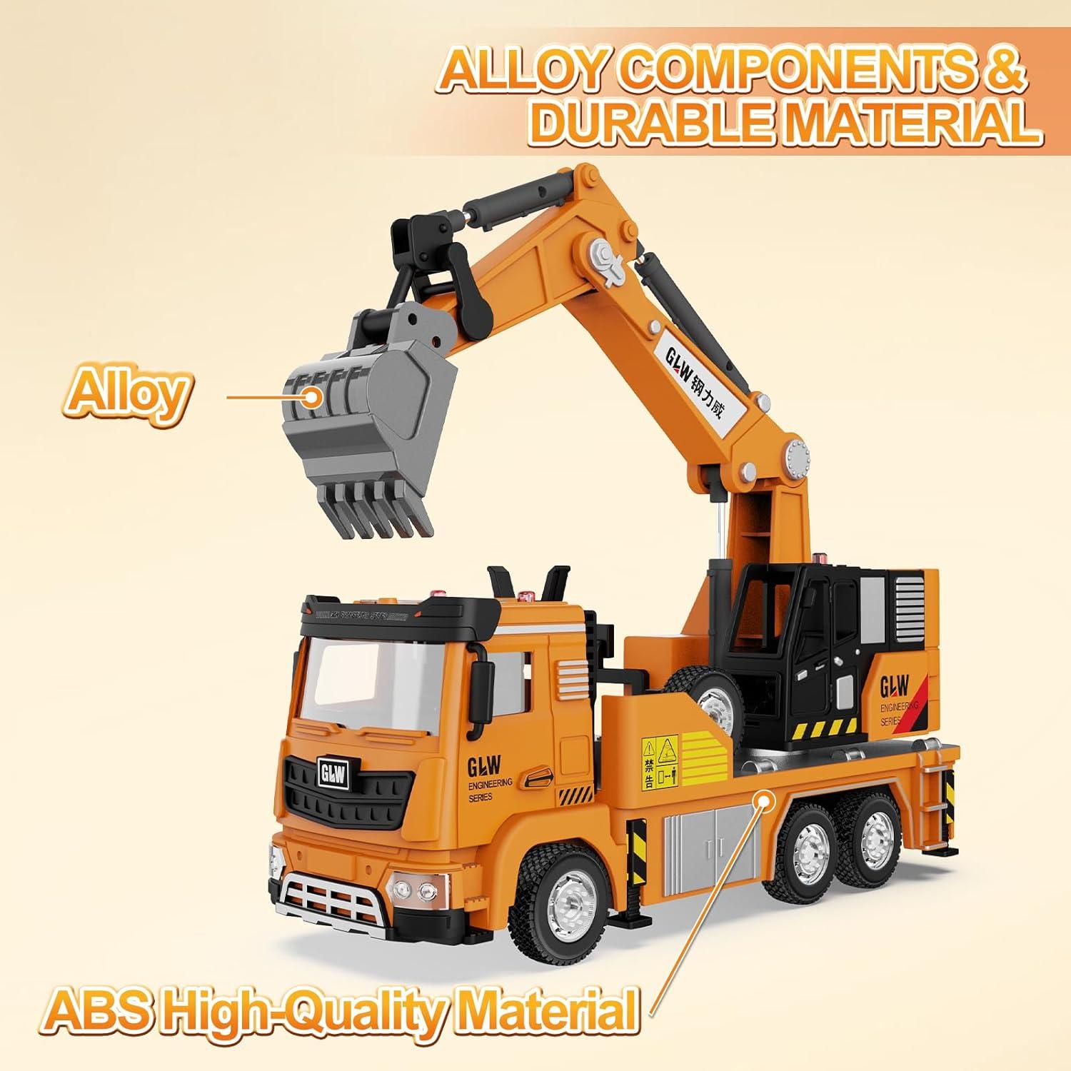 Excavadora Grande GLW 1:40 con Luces y Sonidos - Juguete Educativo