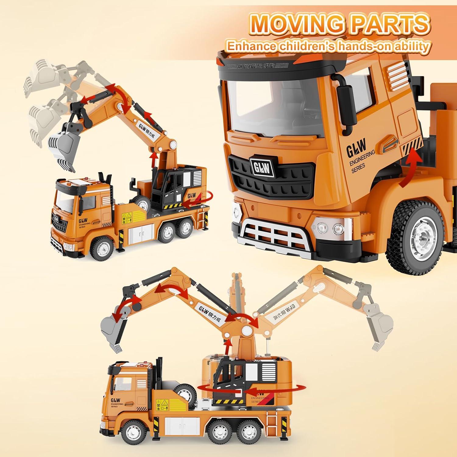 Excavadora Grande GLW 1:40 con Luces y Sonidos - Juguete Educativo