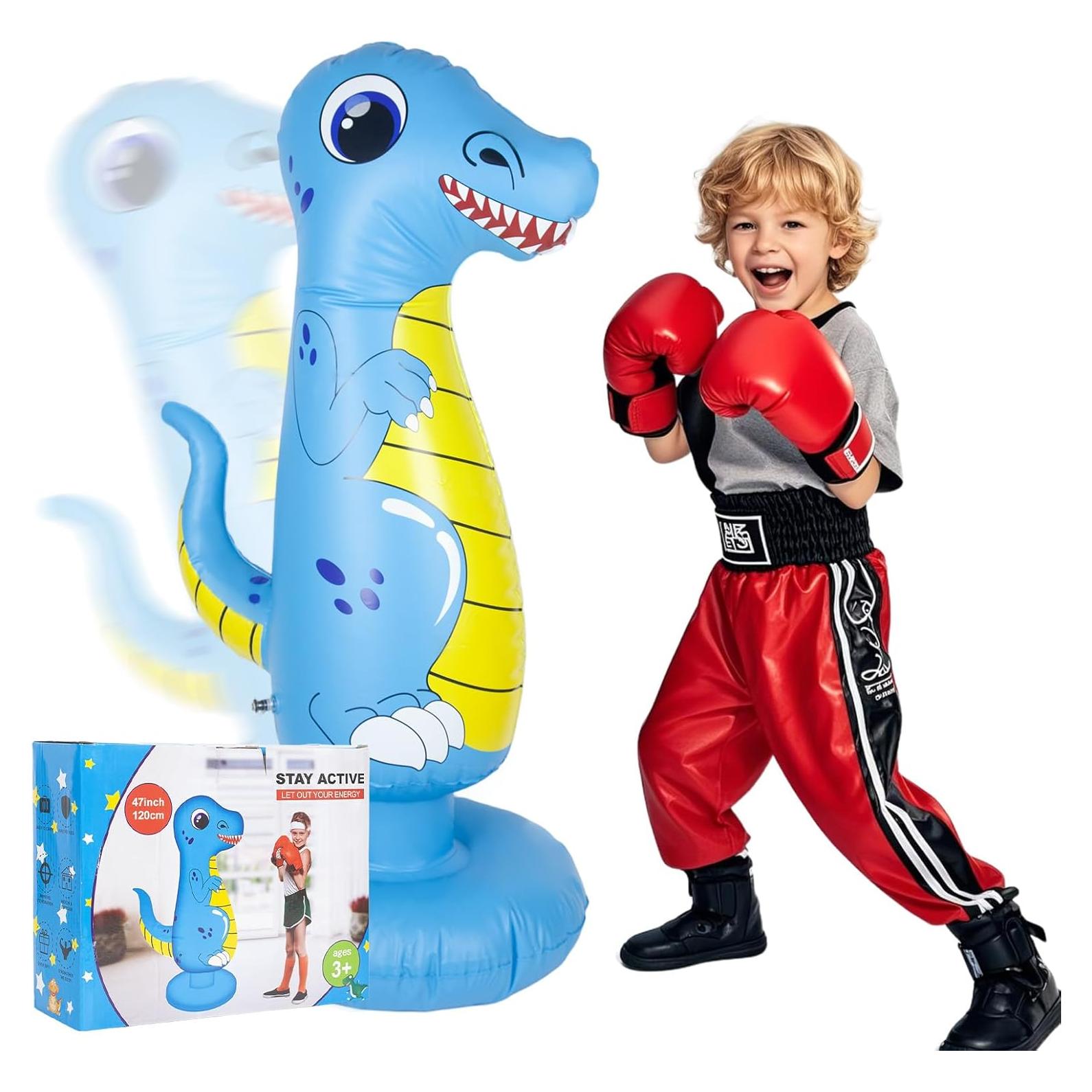 Bolsa de Boxeo Inflable LuiceABC Dinosaurio Azul 119 cm