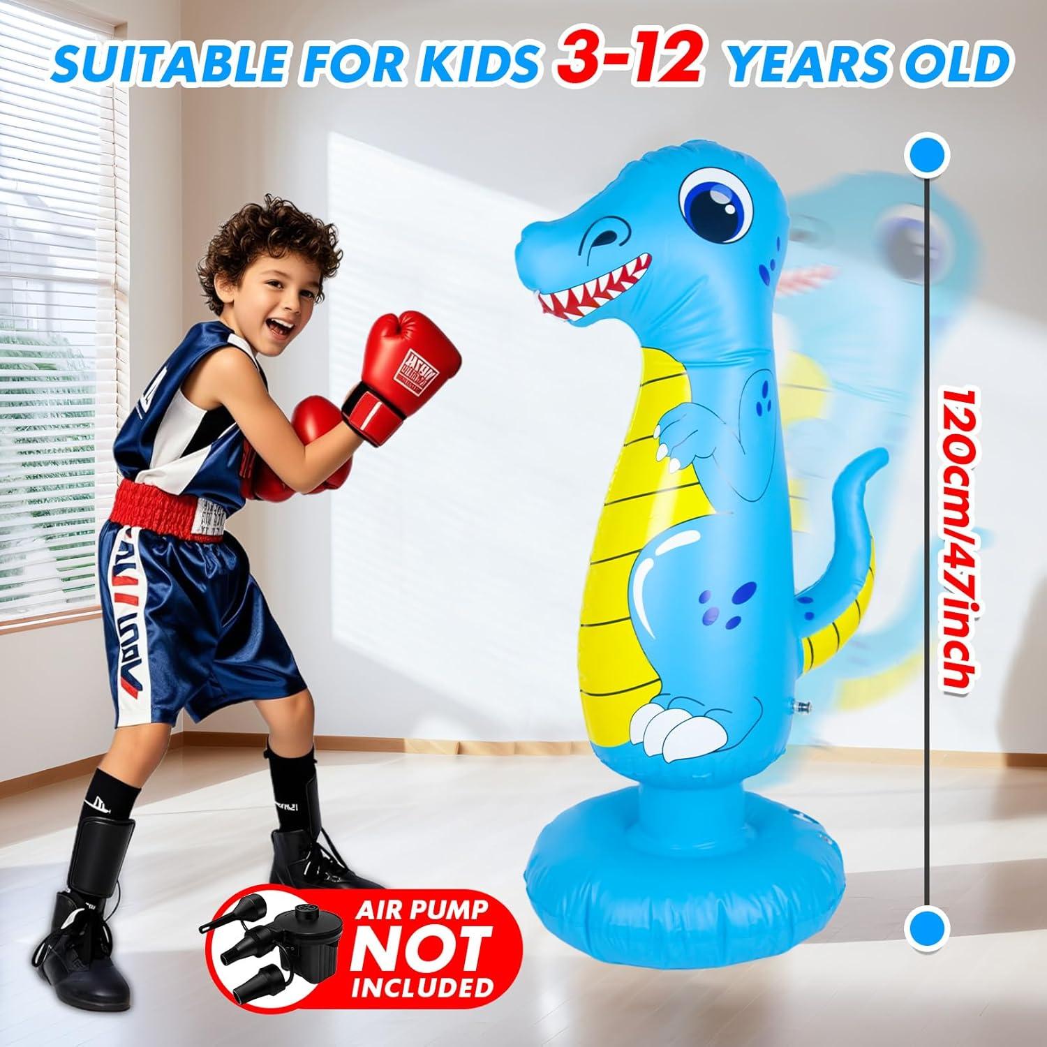 Bolsa de Boxeo Inflable LuiceABC Dinosaurio Azul 119 cm