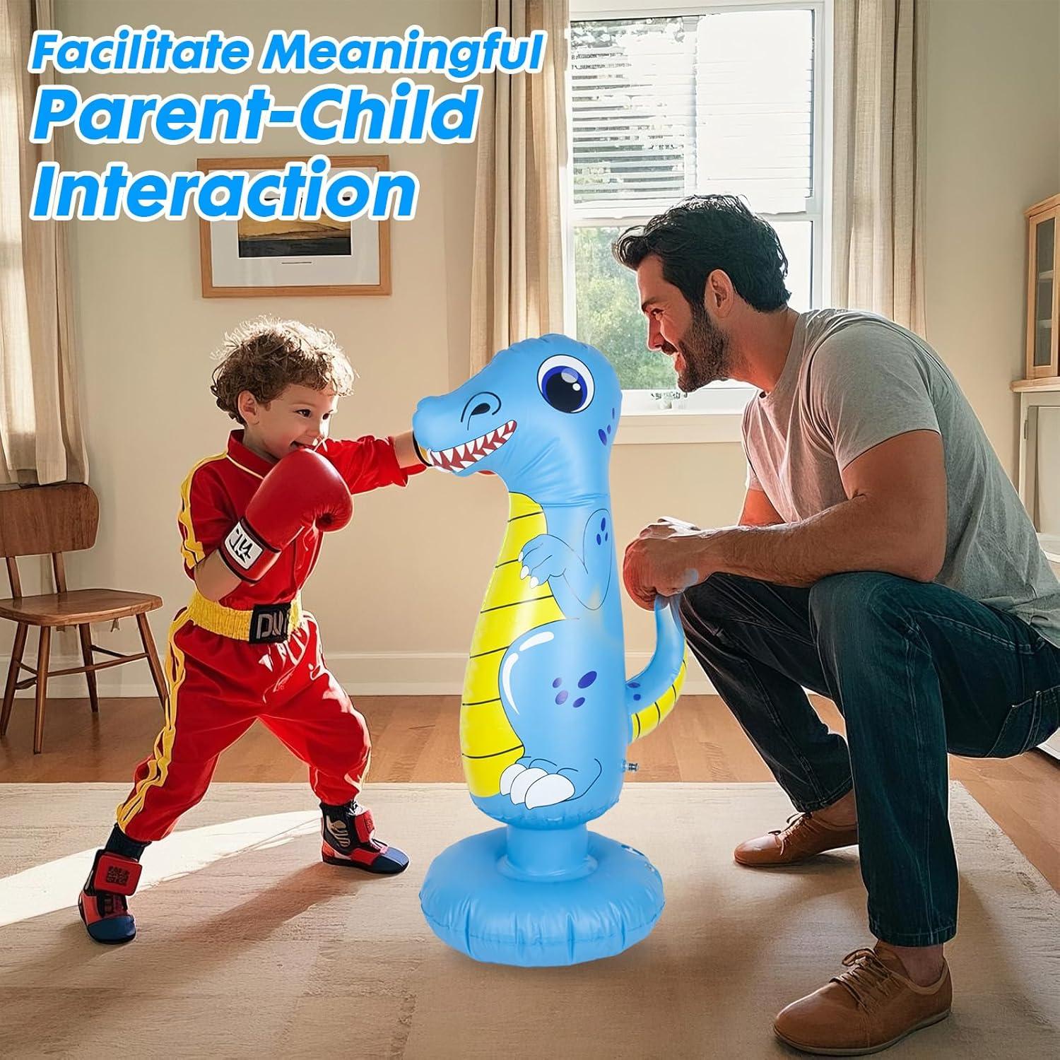 Bolsa de Boxeo Inflable LuiceABC Dinosaurio Azul 119 cm