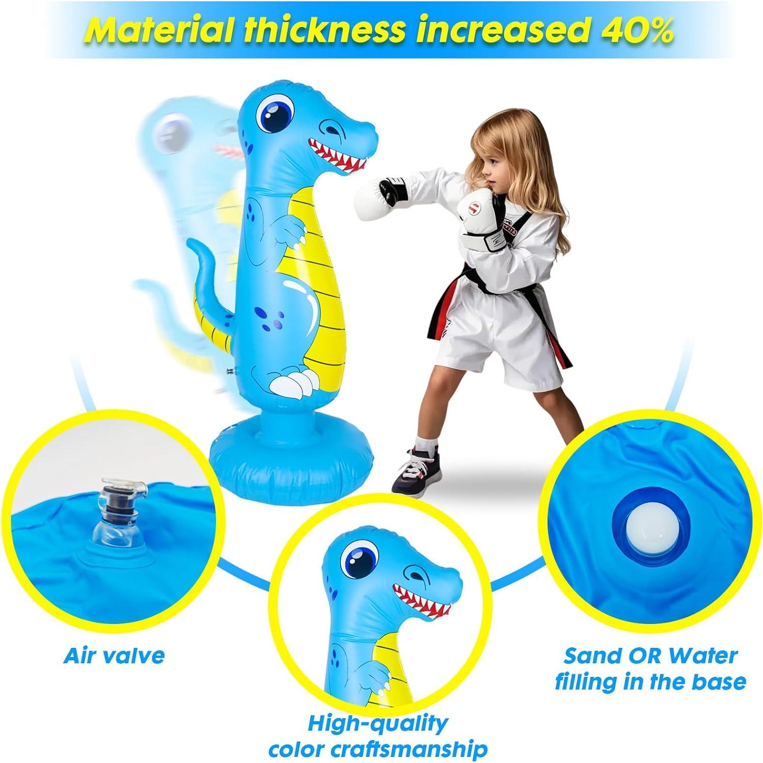 Bolsa de Boxeo Inflable LuiceABC Dinosaurio Azul 119 cm