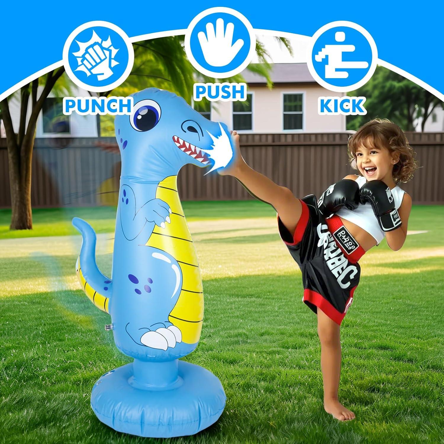 Bolsa de Boxeo Inflable LuiceABC Dinosaurio Azul 119 cm