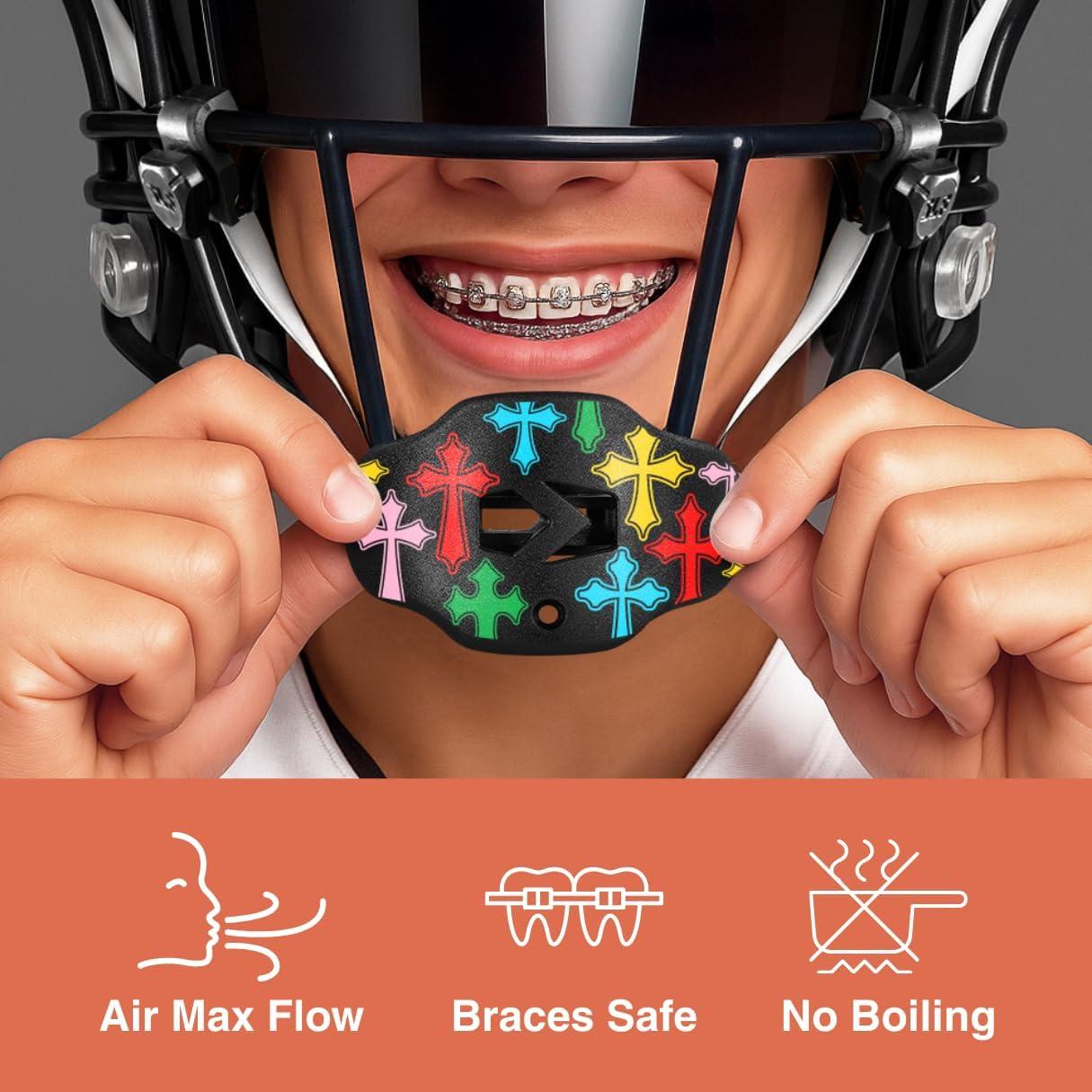 Protector Bucal Deportivo SLEEFS Juvenil Crosses Chroma Black