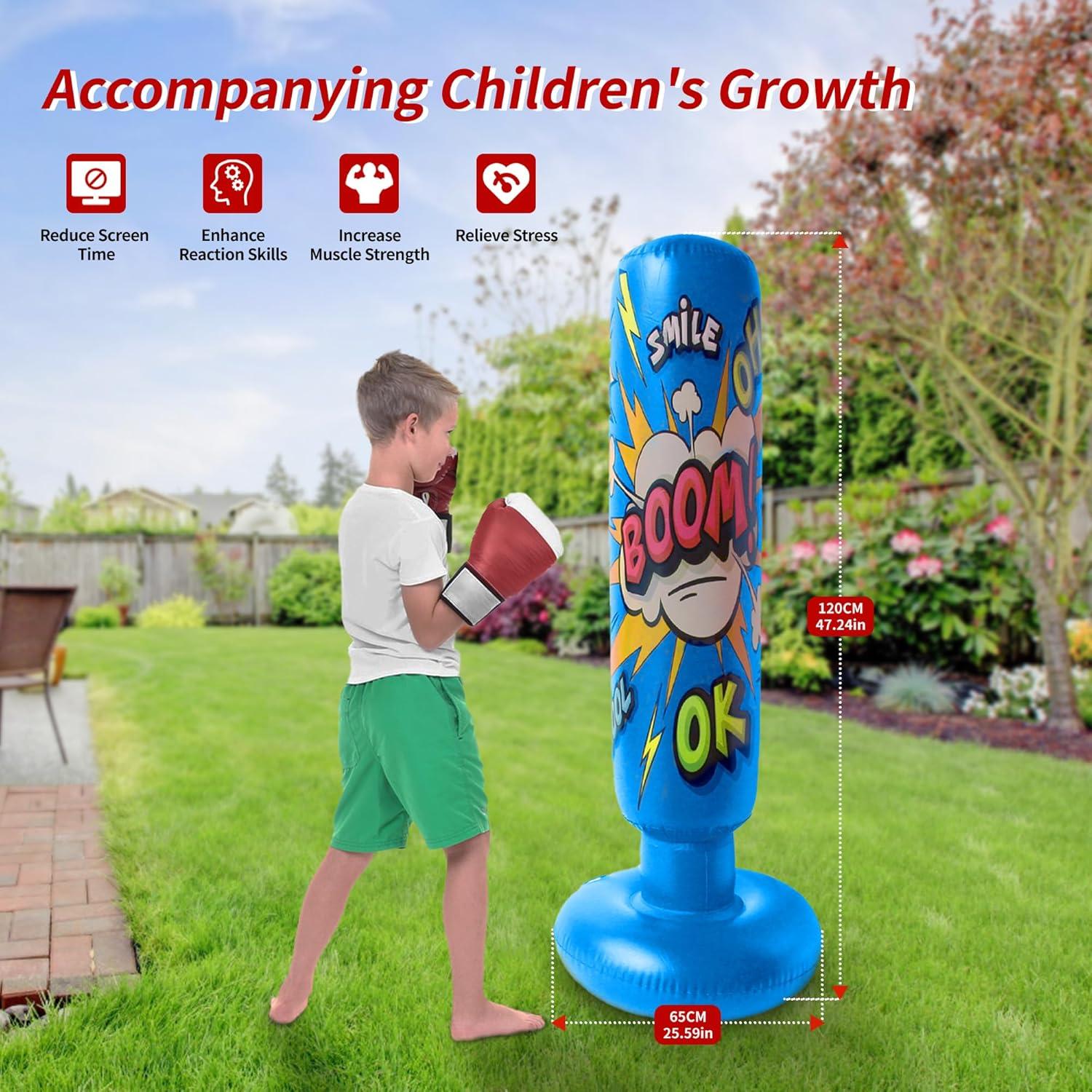 Saco de Boxeo Inflable Baiao 66cm x 120cm para Niños