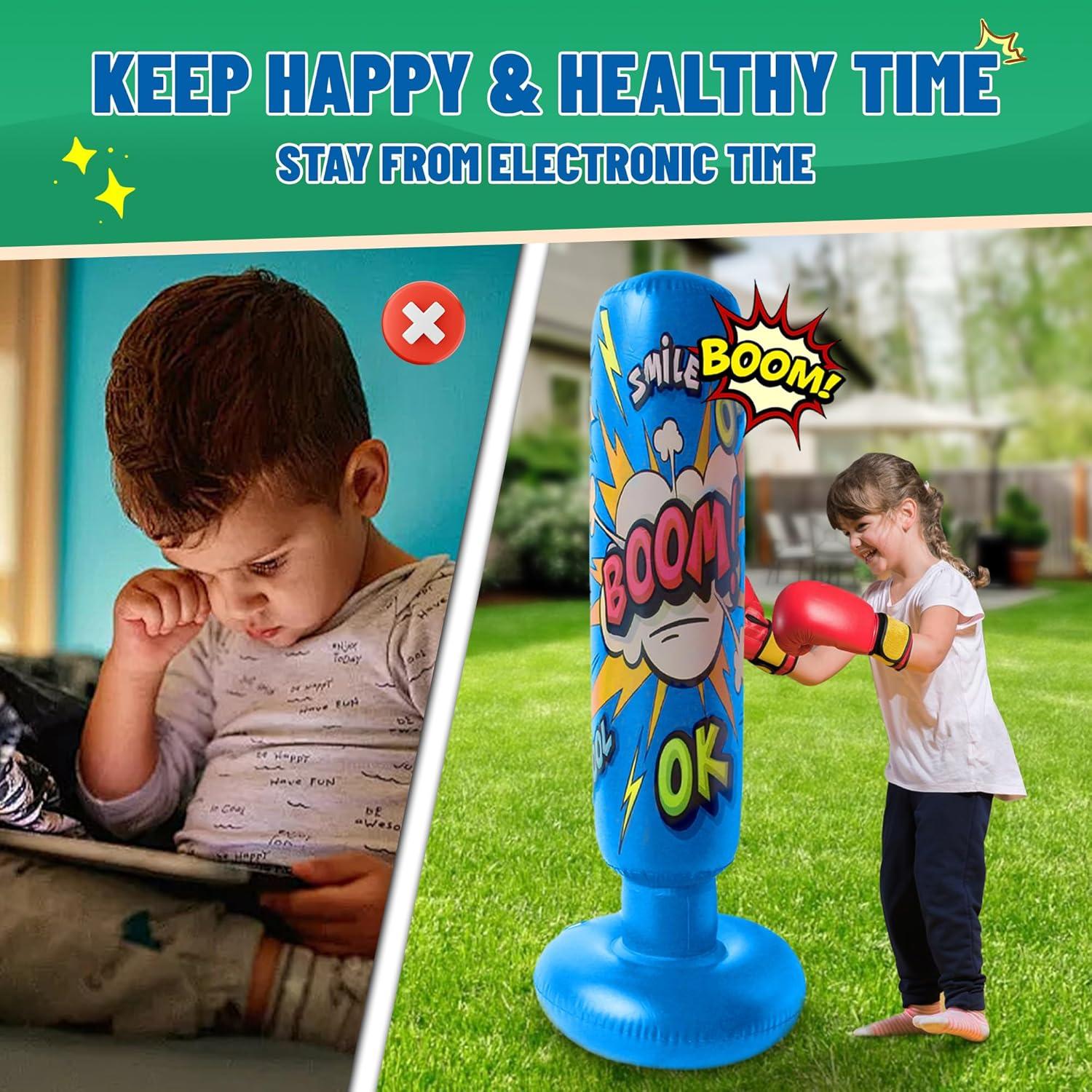 Saco de Boxeo Inflable Baiao 66cm x 120cm para Niños