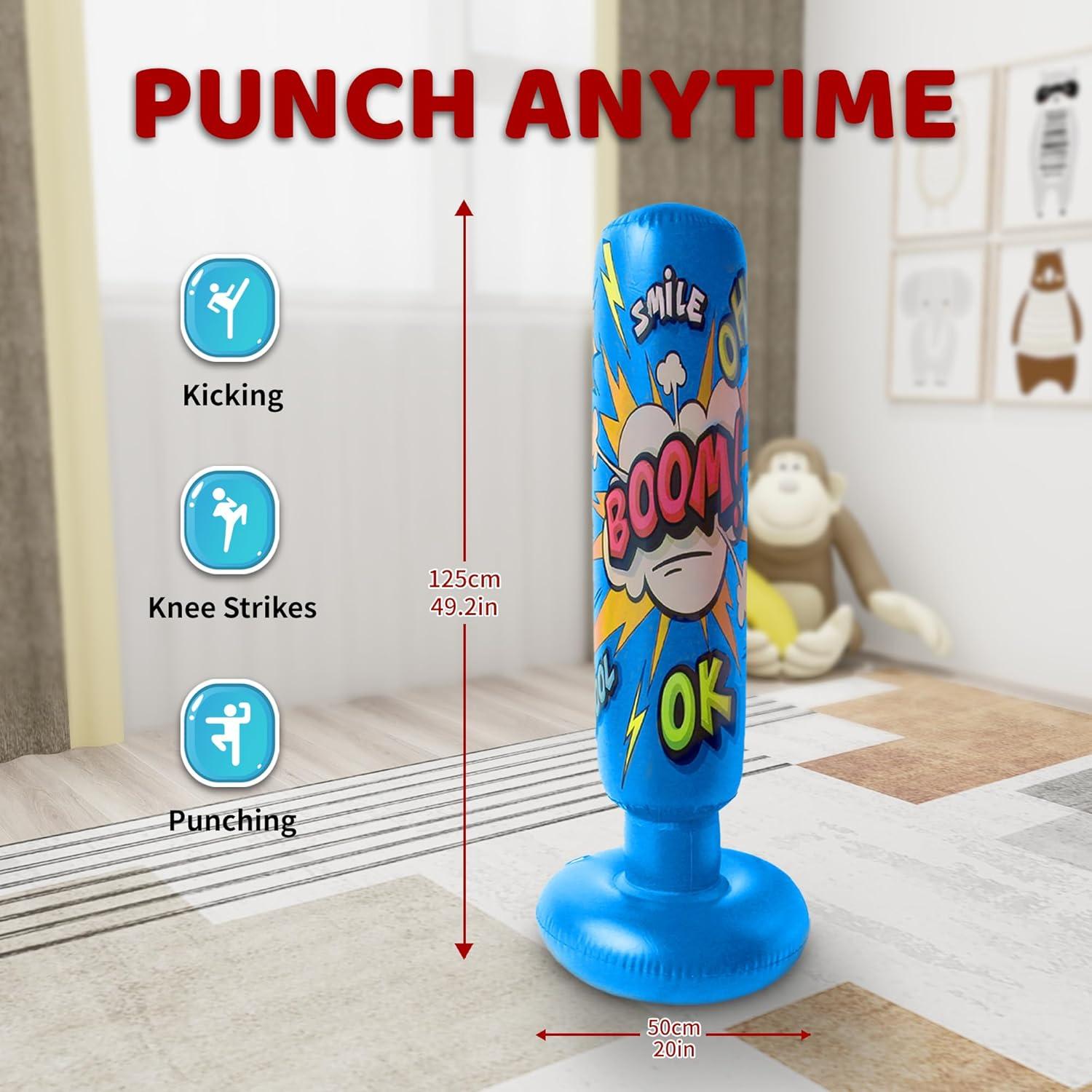 Saco de Boxeo Inflable Baiao 66cm x 120cm para Niños