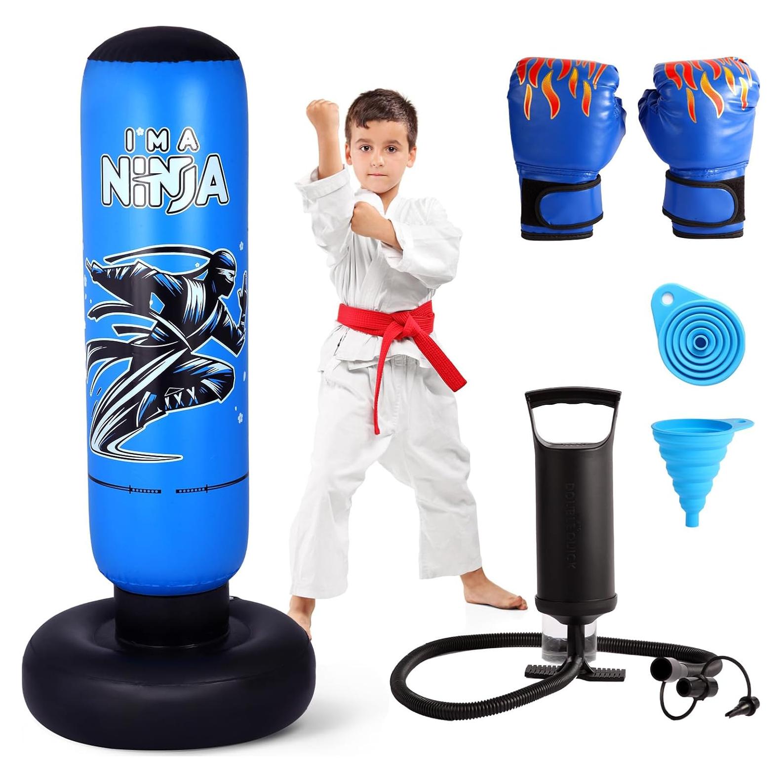 Bolsa de Boxeo Inflable Onirii Ninja Azul 66" para Niños
