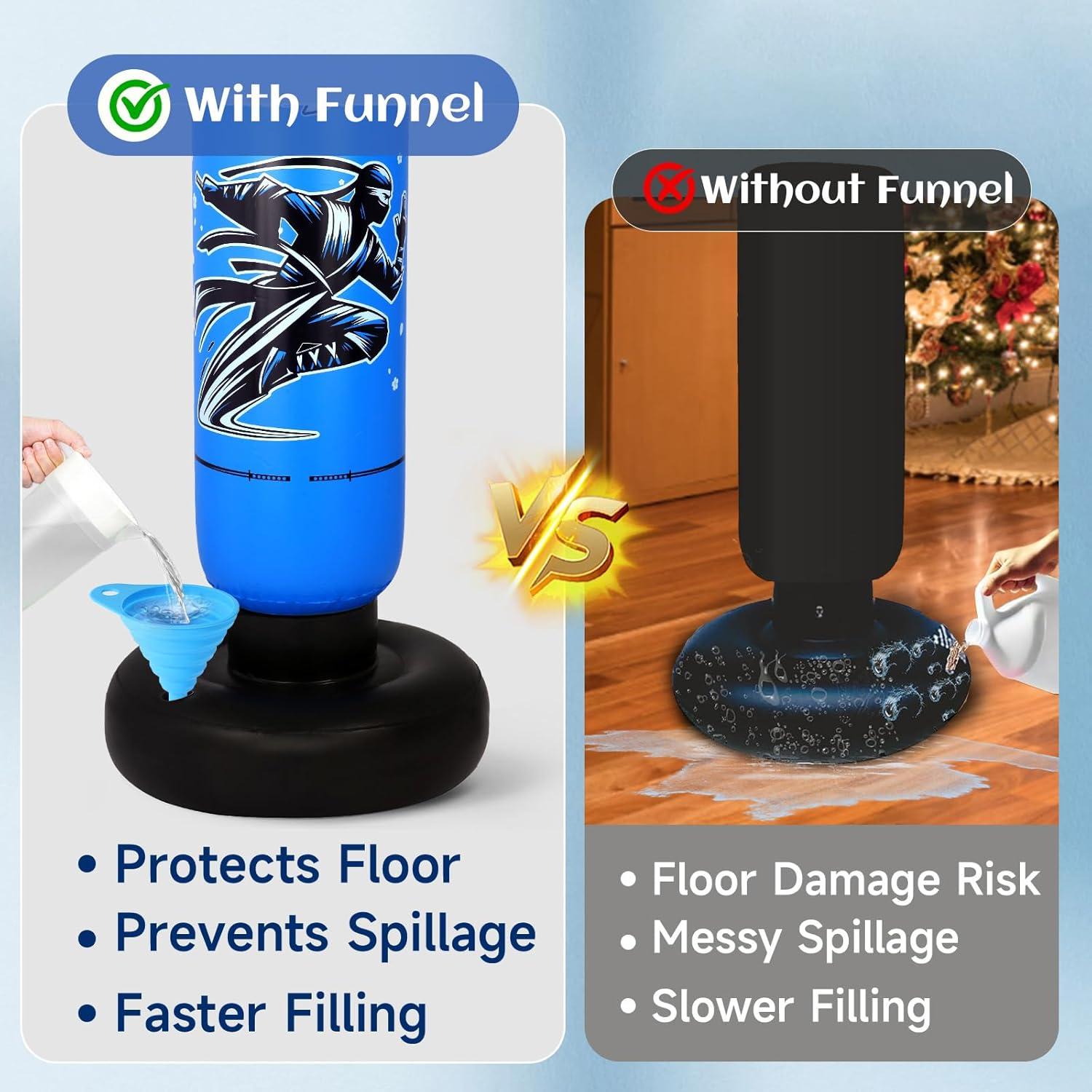 Bolsa de Boxeo Inflable Onirii Ninja Azul 66" para Niños