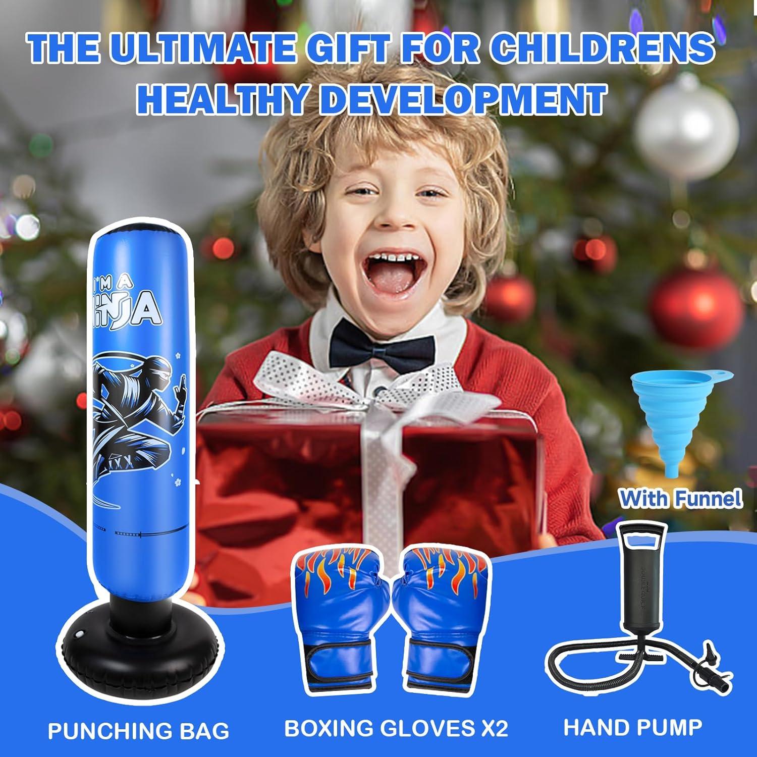 Bolsa de Boxeo Inflable Onirii Ninja Azul 66" para Niños