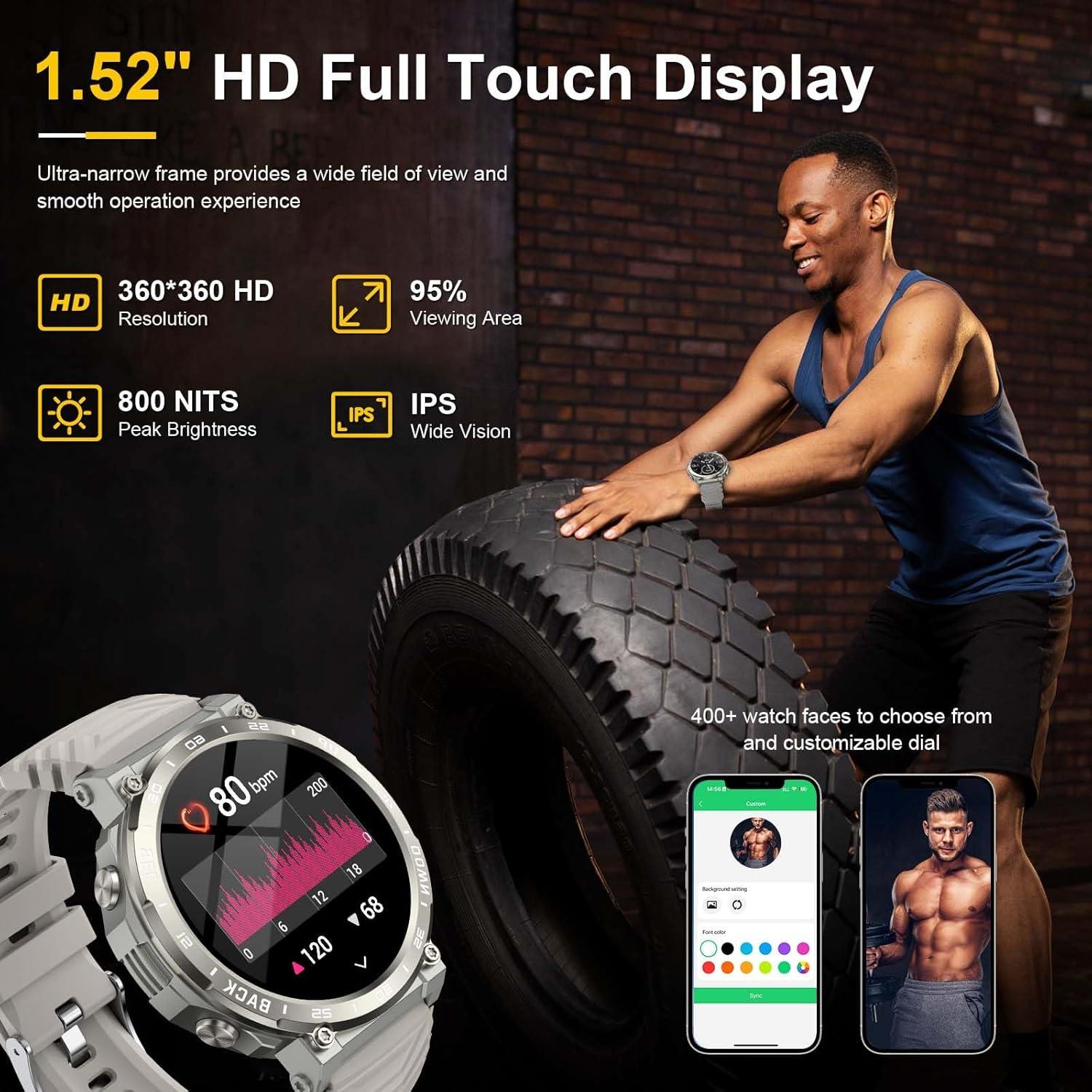 Reloj Inteligente Militar PYRODUM S56 Ultra 1.52" 5ATM