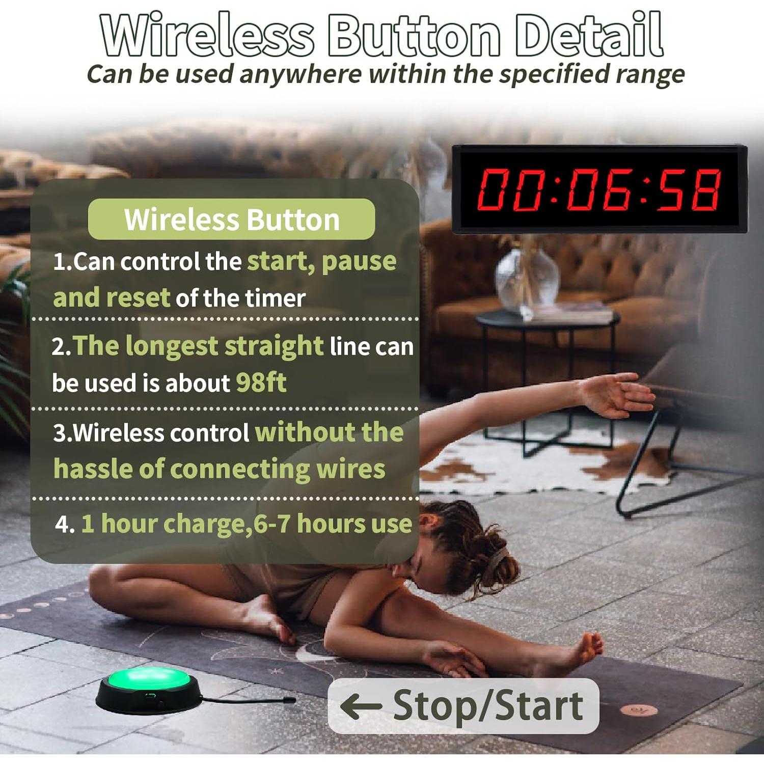 Temporizador Digital de Gimnasio F-Winner con Control Remoto