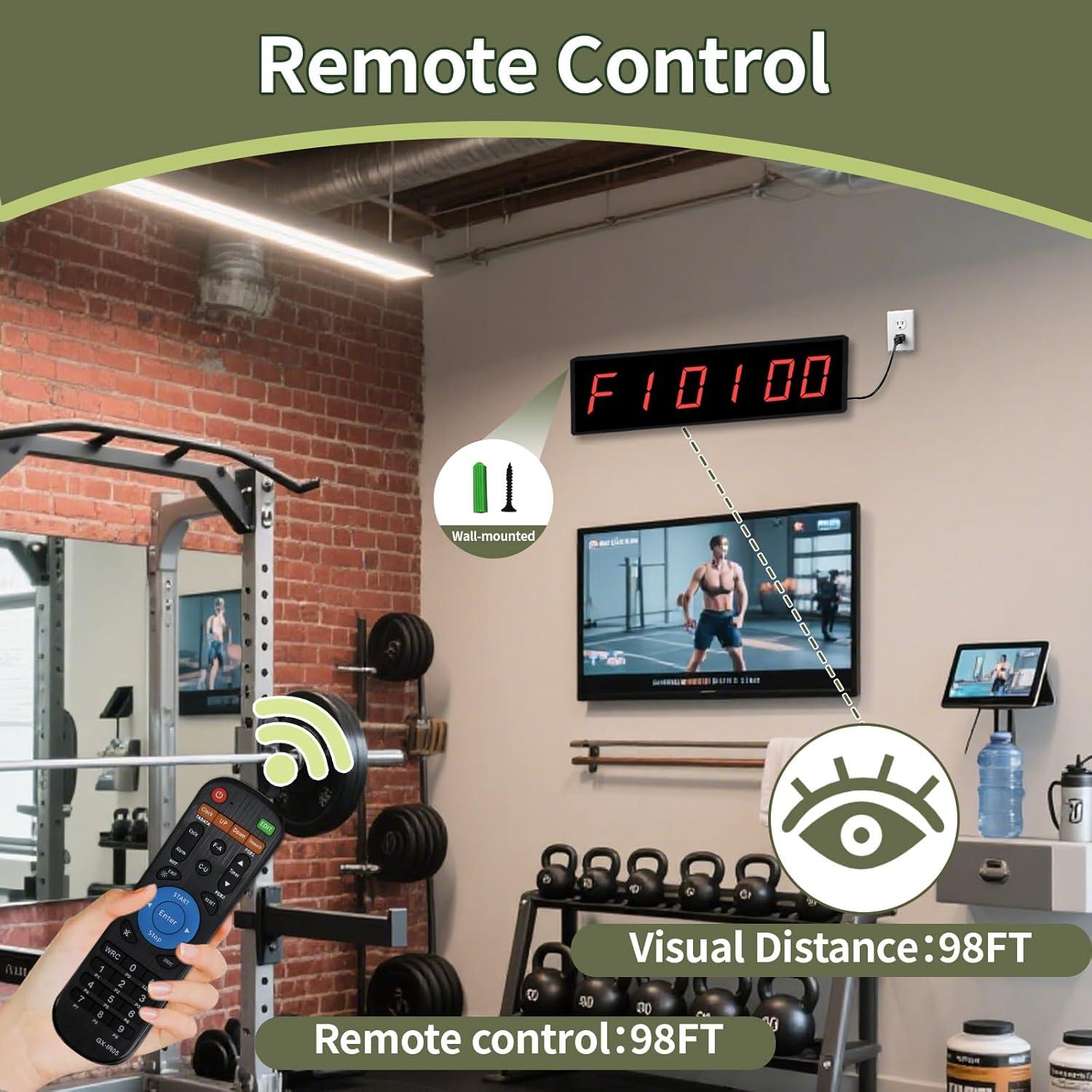 Temporizador Digital de Gimnasio F-Winner con Control Remoto