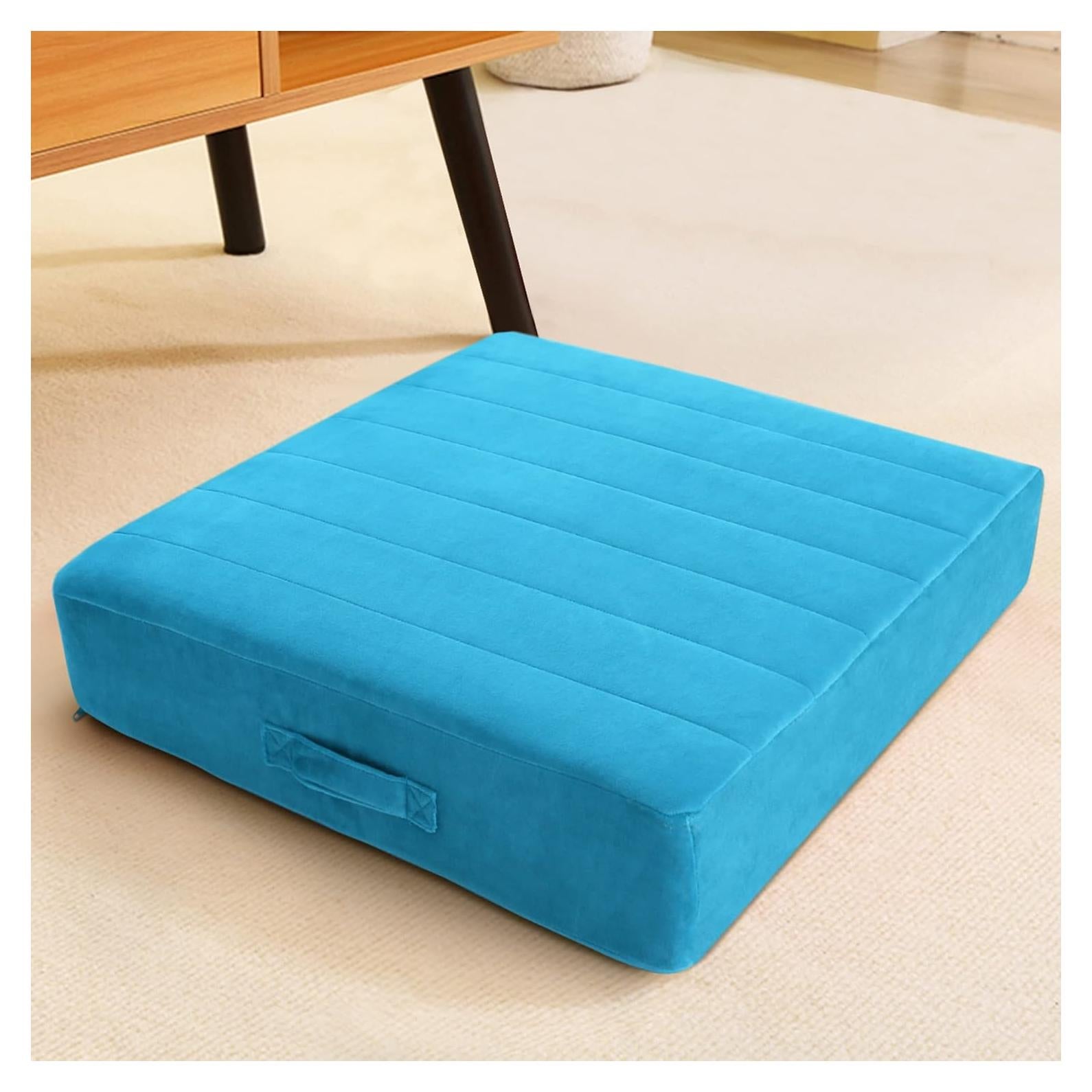 Cojín de Suelo Cuadrado MeMoreCool 56x56 cm Azul Lavable