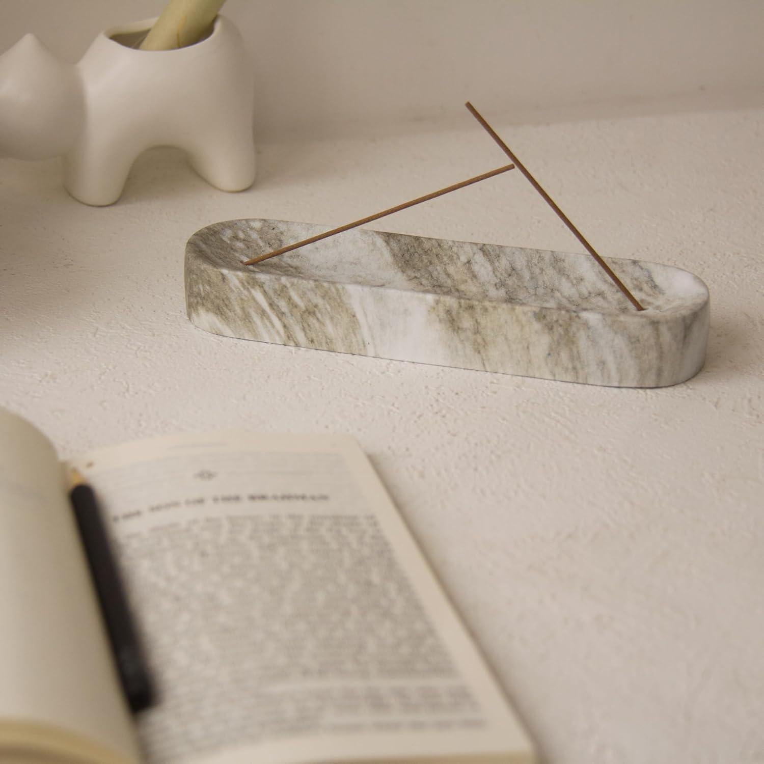 Soporte de Incienso de Concreto Liandxy 18 cm Gris