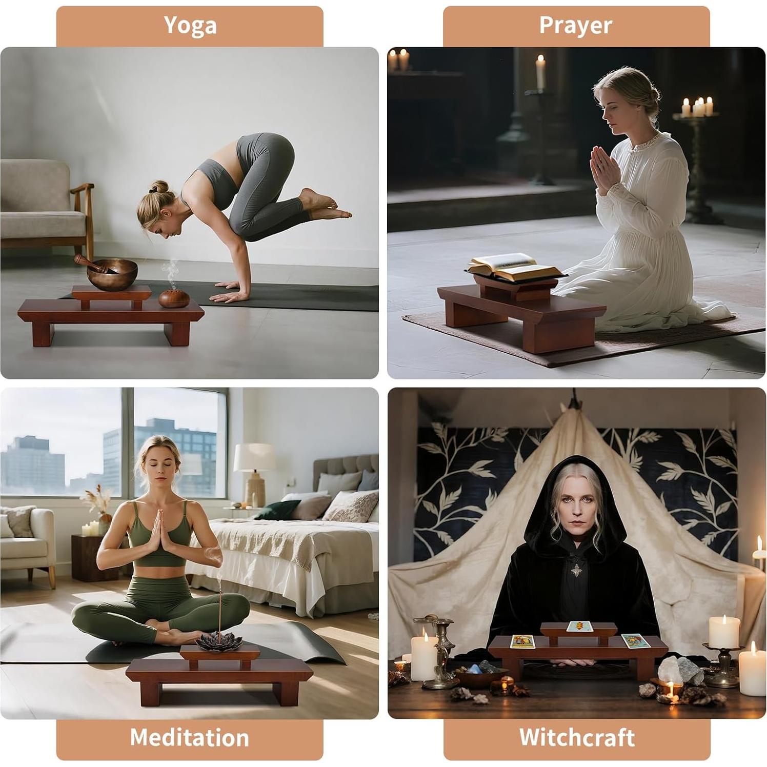 Mesa de Altar de Meditación Lotoo 52.8x19x10cm Madera