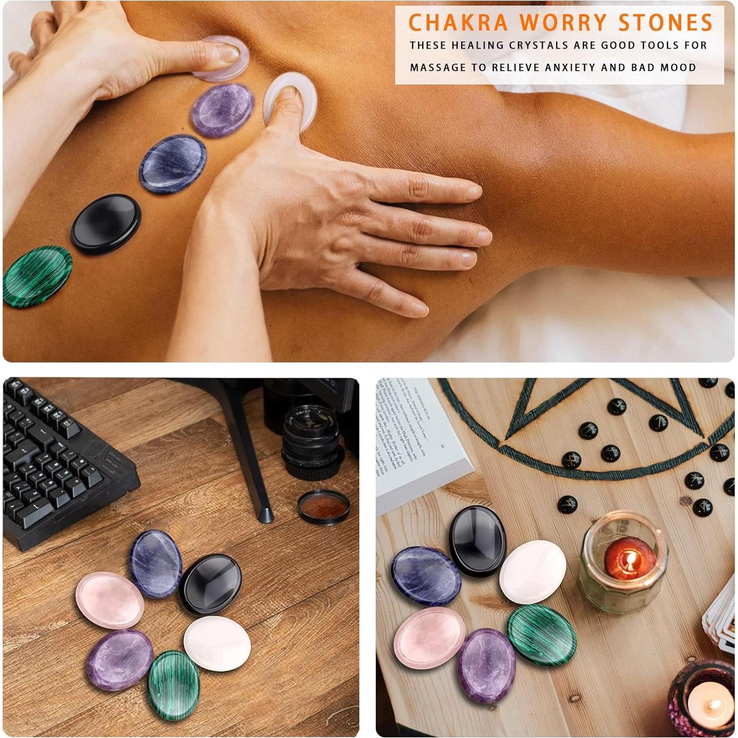 Piedra de Preocupación 6 Pcs GolbalJew Cristales Naturales