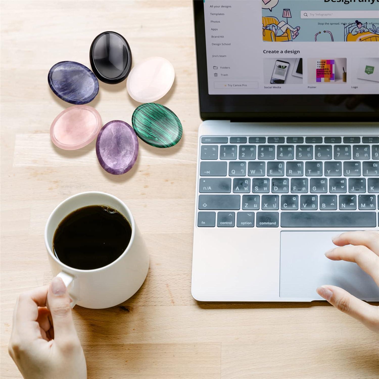 Piedra de Preocupación 6 Pcs GolbalJew Cristales Naturales