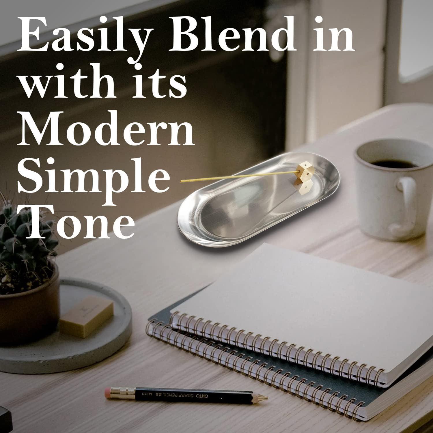 Soporte de Incienso Minimalista ME AND MR. LEO - Plata 17.8x8.3 cm