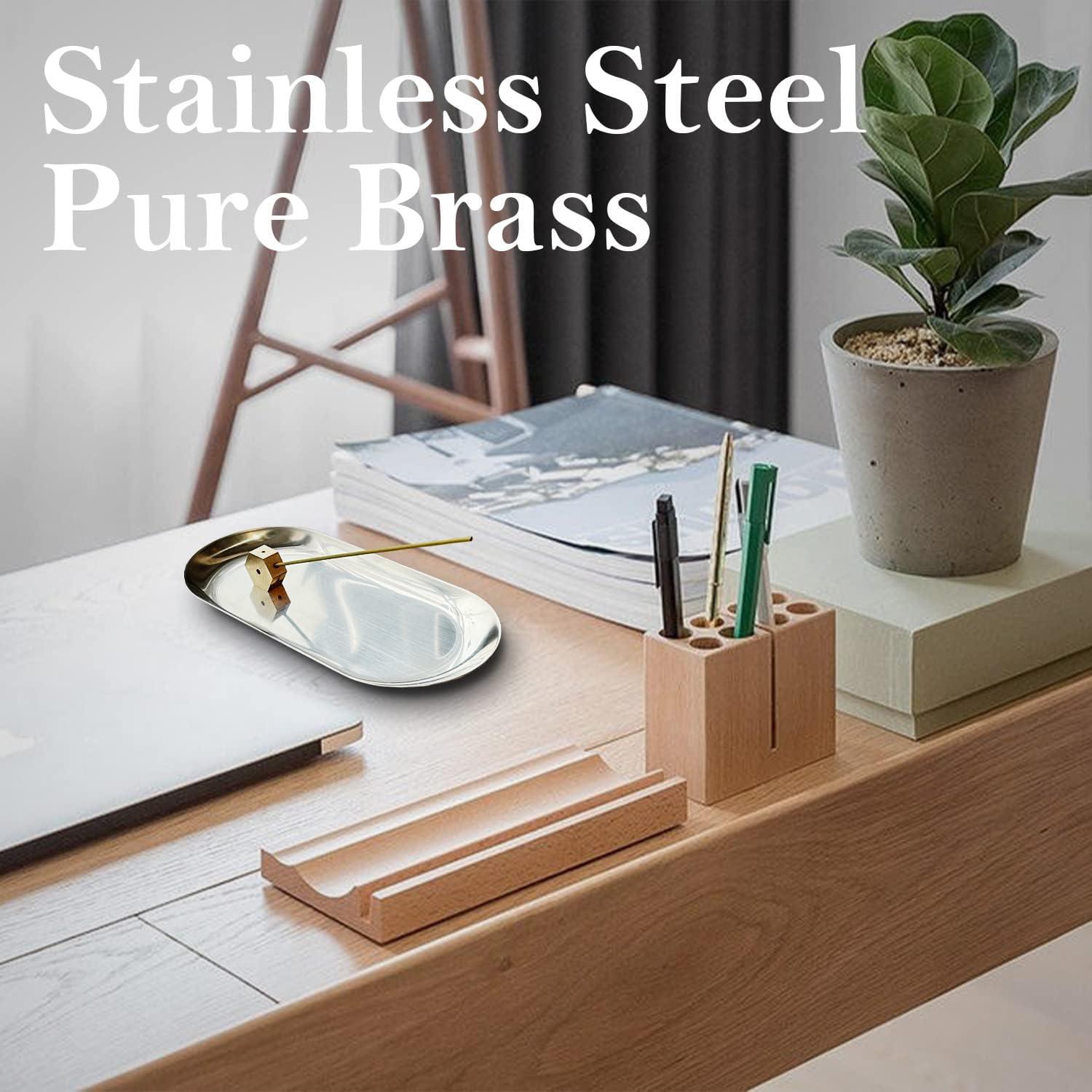 Soporte de Incienso Minimalista ME AND MR. LEO - Plata 17.8x8.3 cm