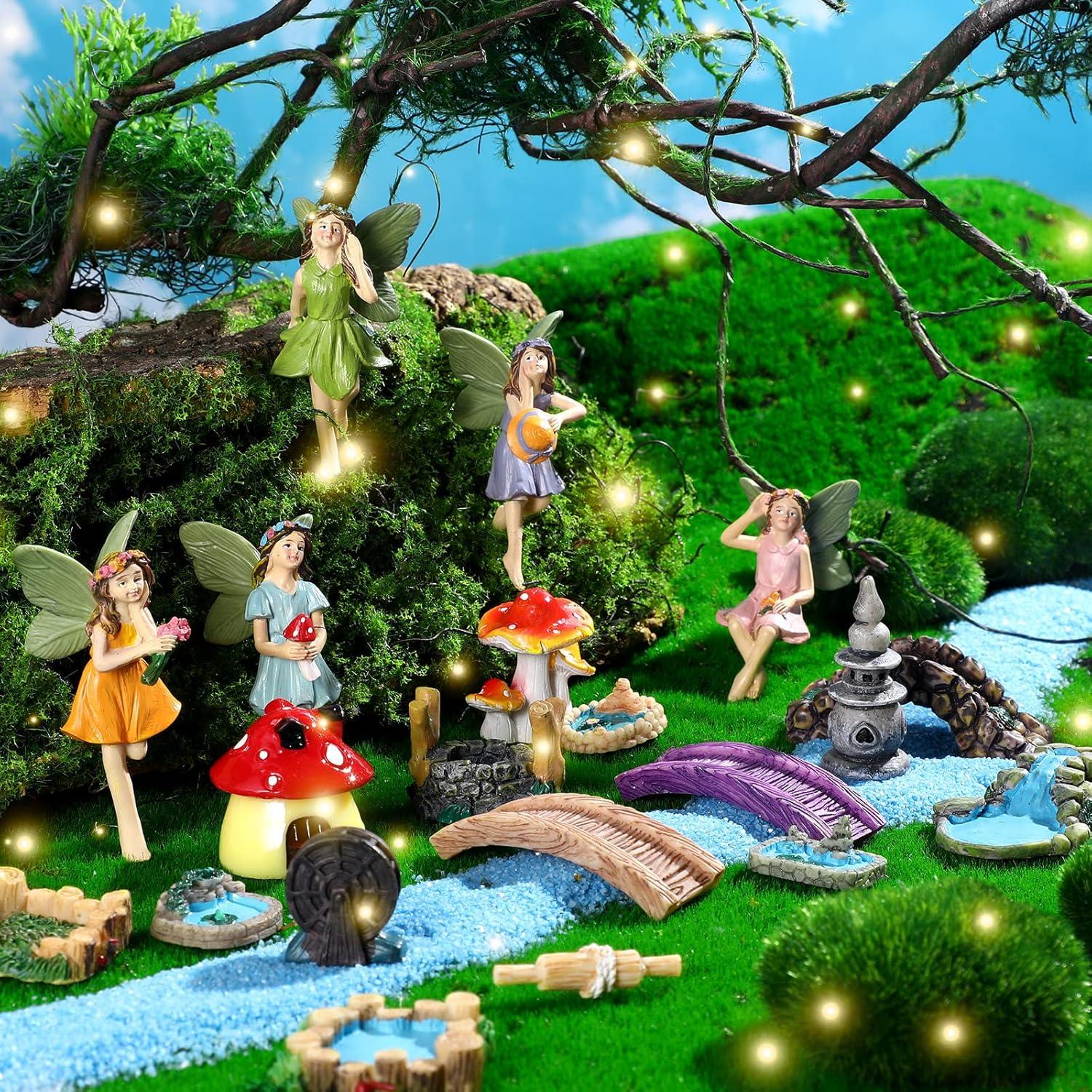 19 Piezas Accesorios de Jardín Unittype Hada Miniaturas