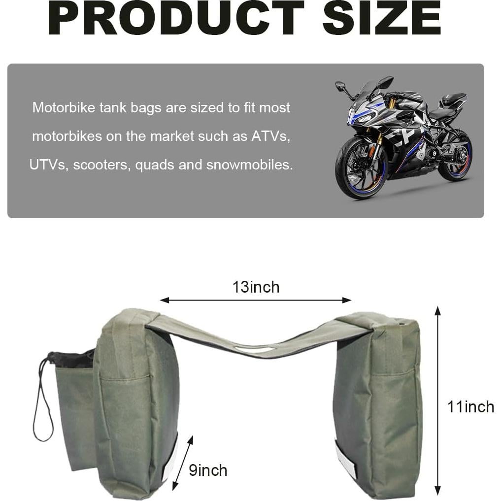 Bolsa de Tanque de Motocicleta Wevdn Impermeable Verde Militar