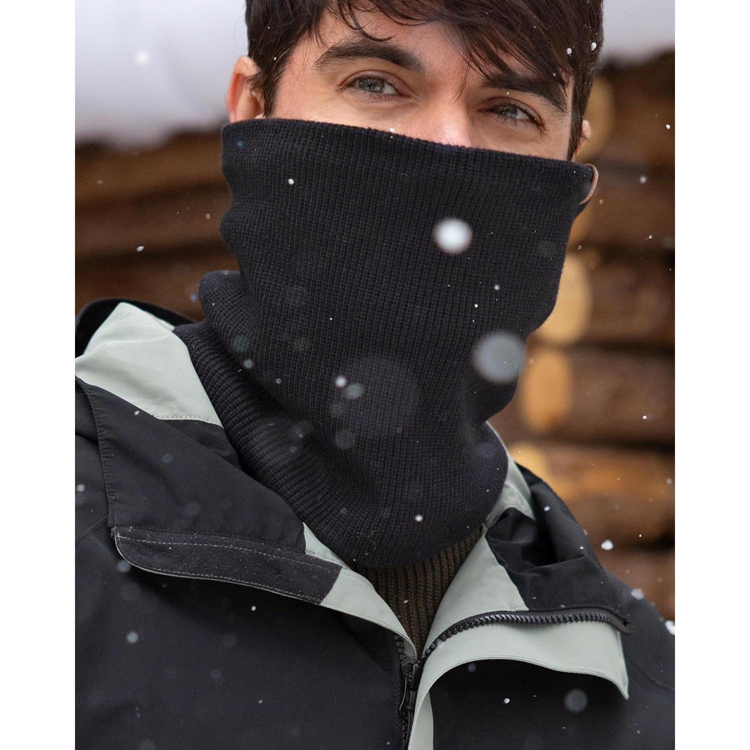 Calentador de Cuello FURTALK Unisex Negro Doble Capa Térmico