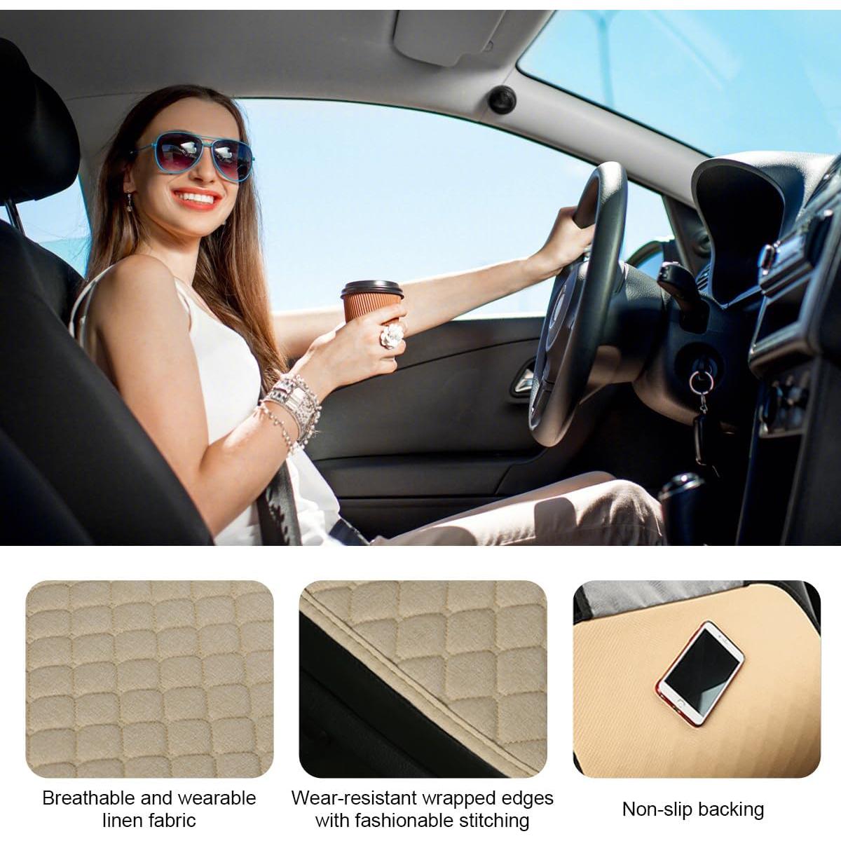 Funda de Asiento de Coche Povtii Beige Ajuste Universal
