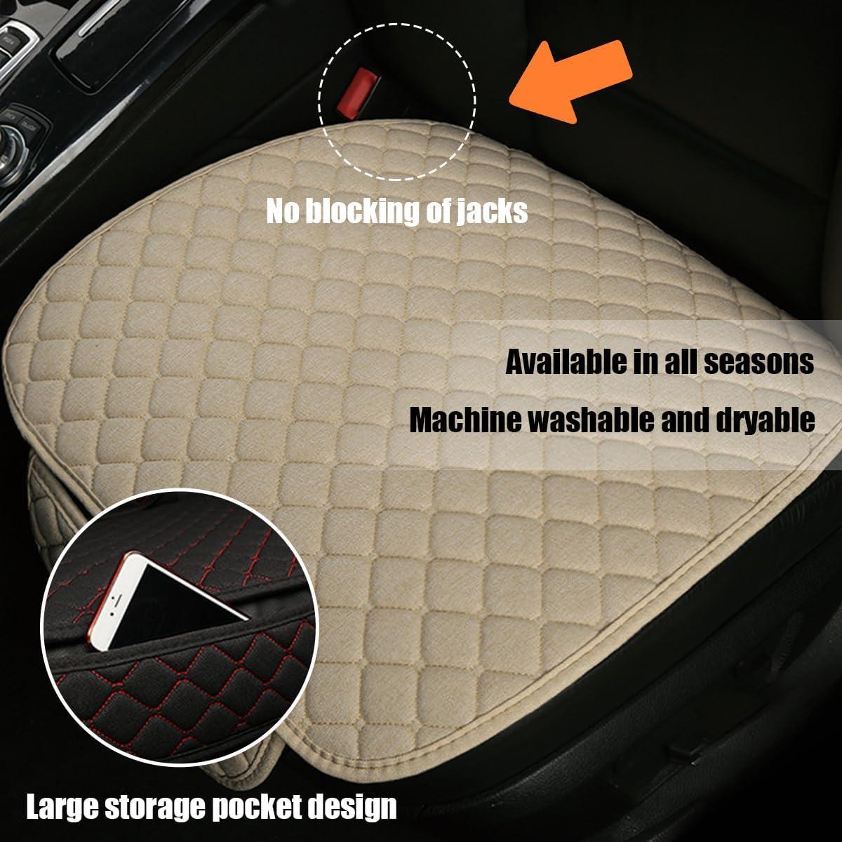 Funda de Asiento de Coche Povtii Beige Ajuste Universal