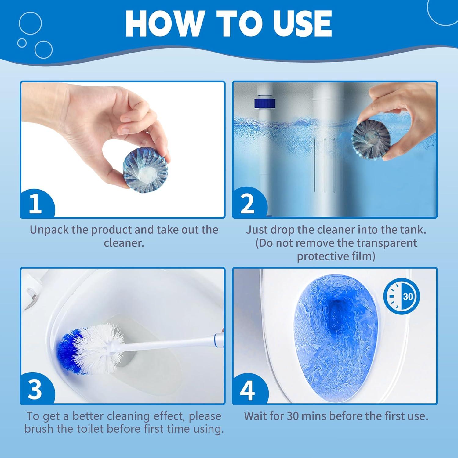 Tabletas Limpiadoras de Inodoro MyKlens, 6 Paquetes, Azul