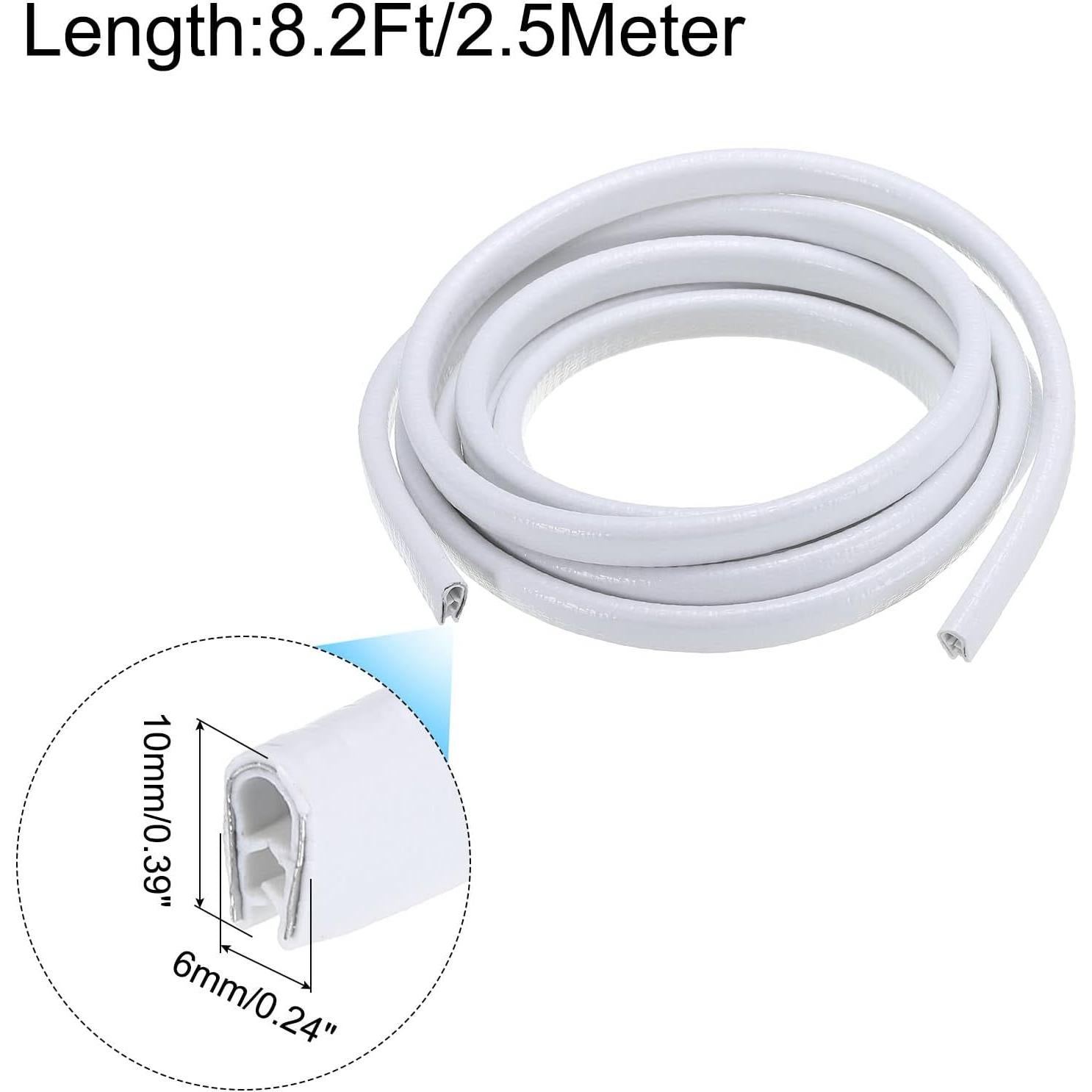 Protector de Bisel U Caucho Blanco uxcell 2.5m 1-2.5mm