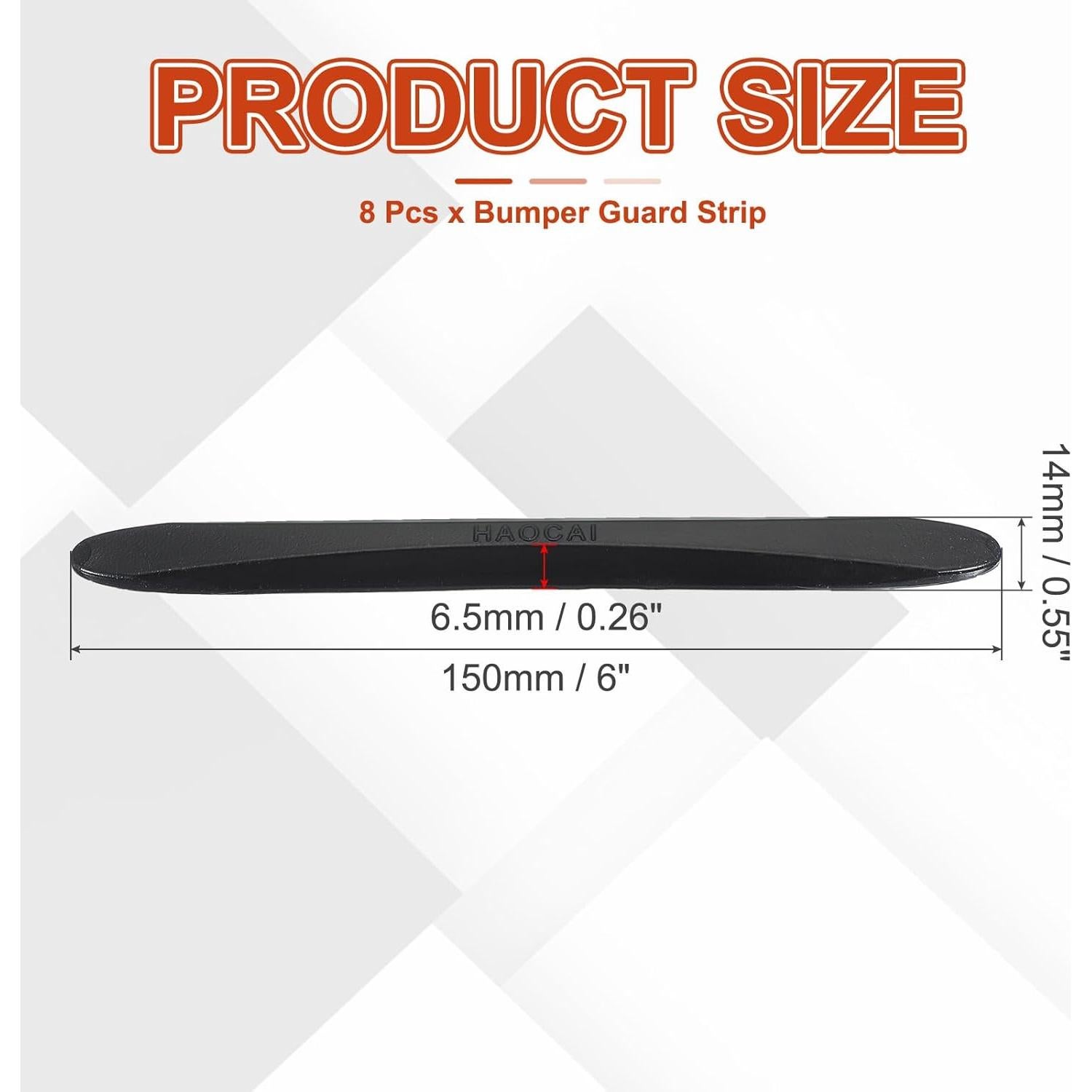Tira de Protección de Parachoques PATIKIL 8 Pcs Silicona Negra